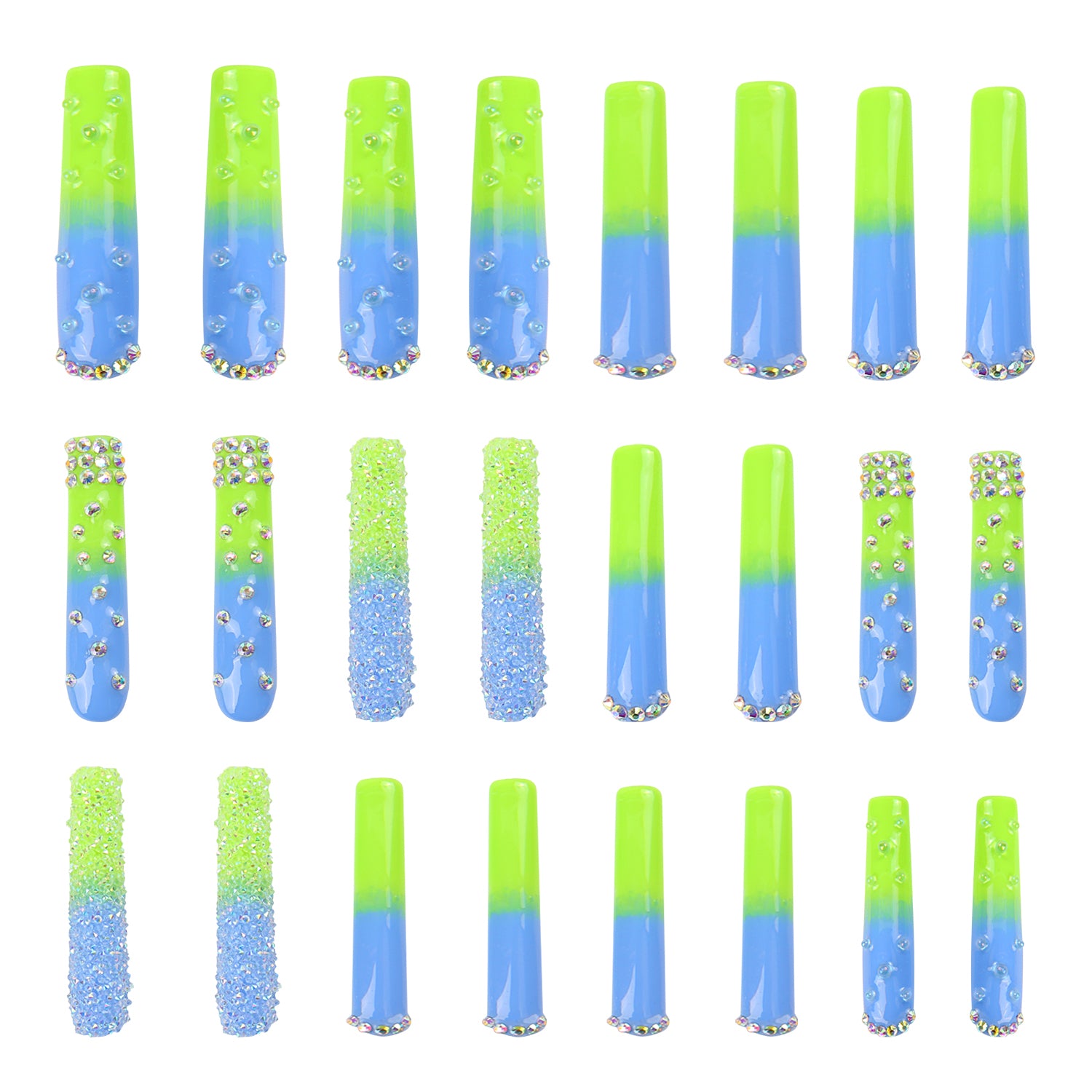 Dreamy Sky Luxury Handmade Nails 24pcs H69