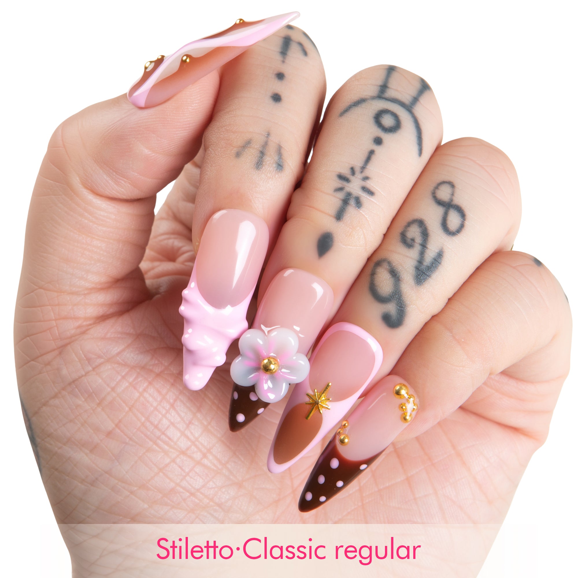 Berry Mocha Handmade Nails H700