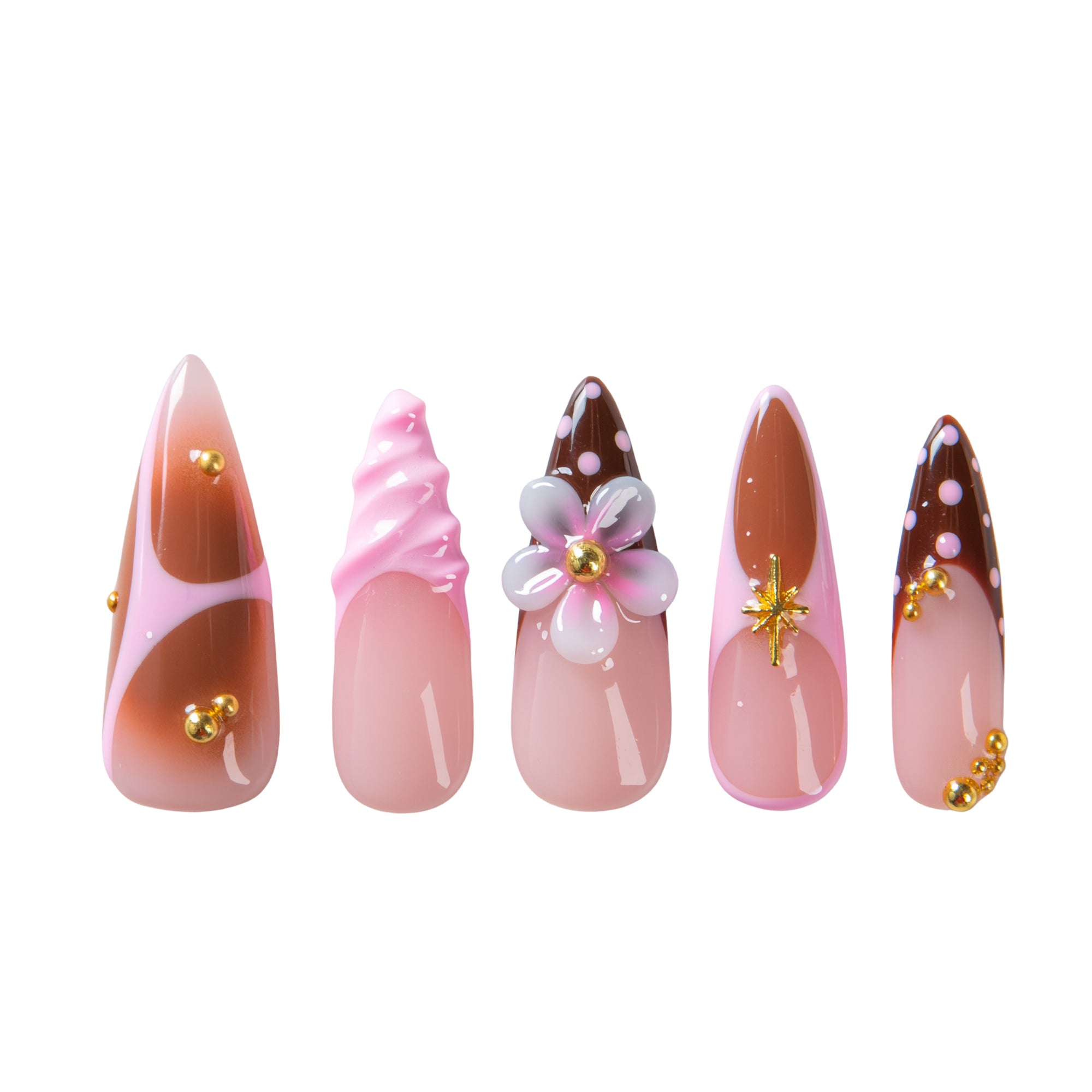 Berry Mocha Handmade Nails H700