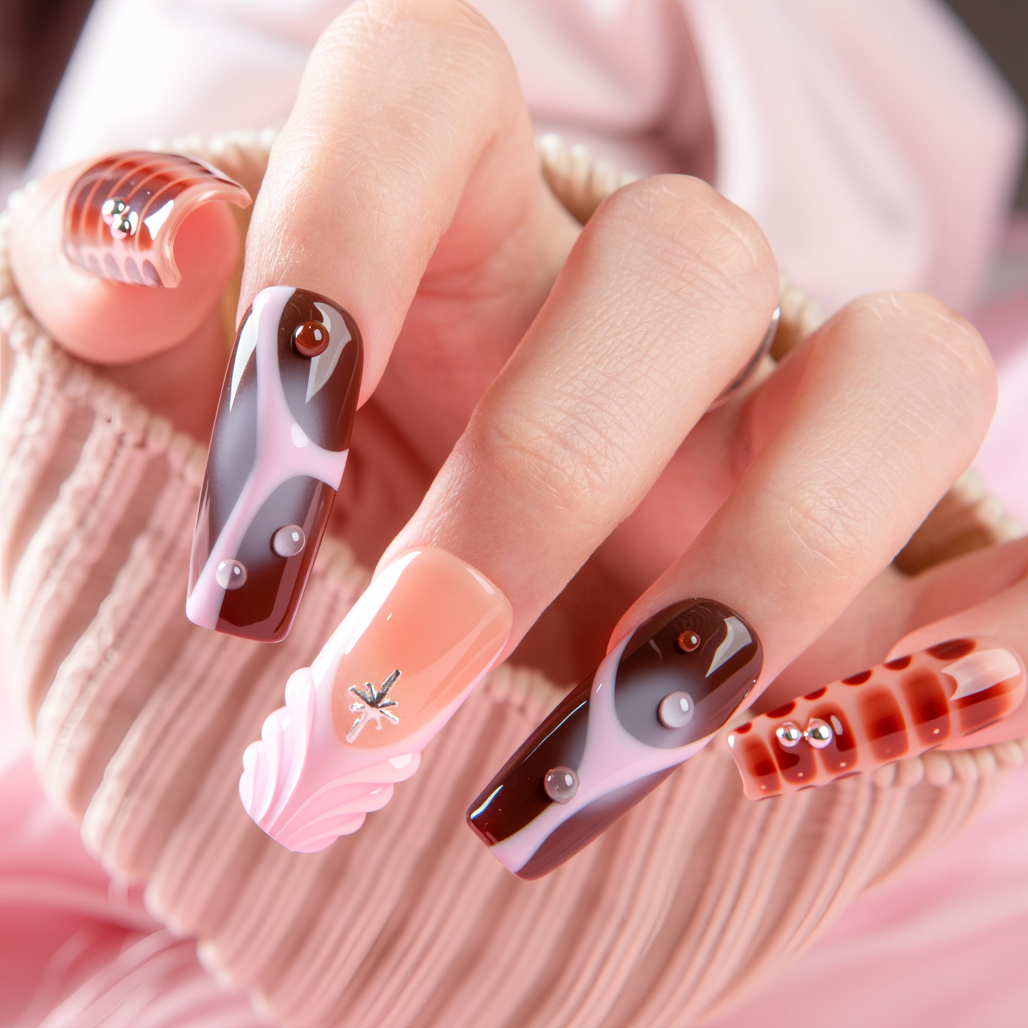 Velvet Mocha Handmade Nails H701