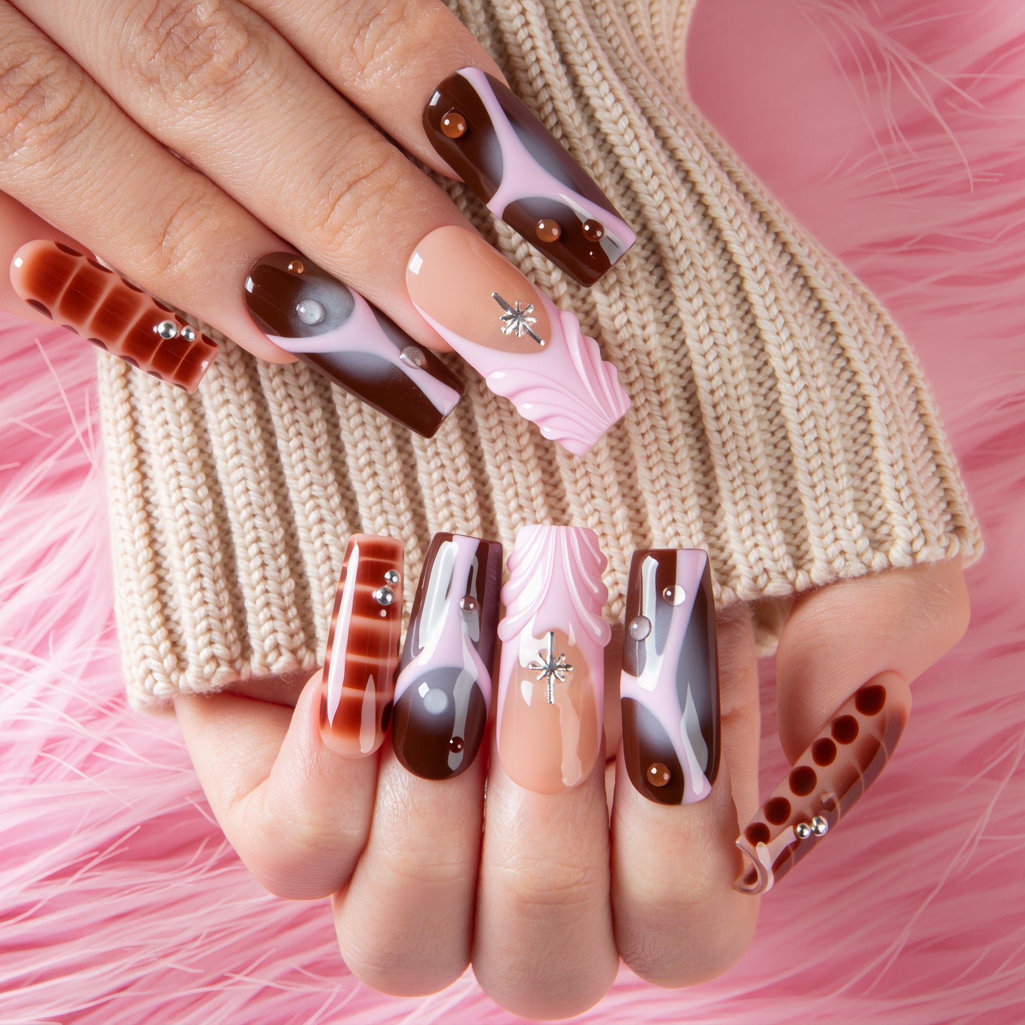 Velvet Mocha Handmade Nails H701