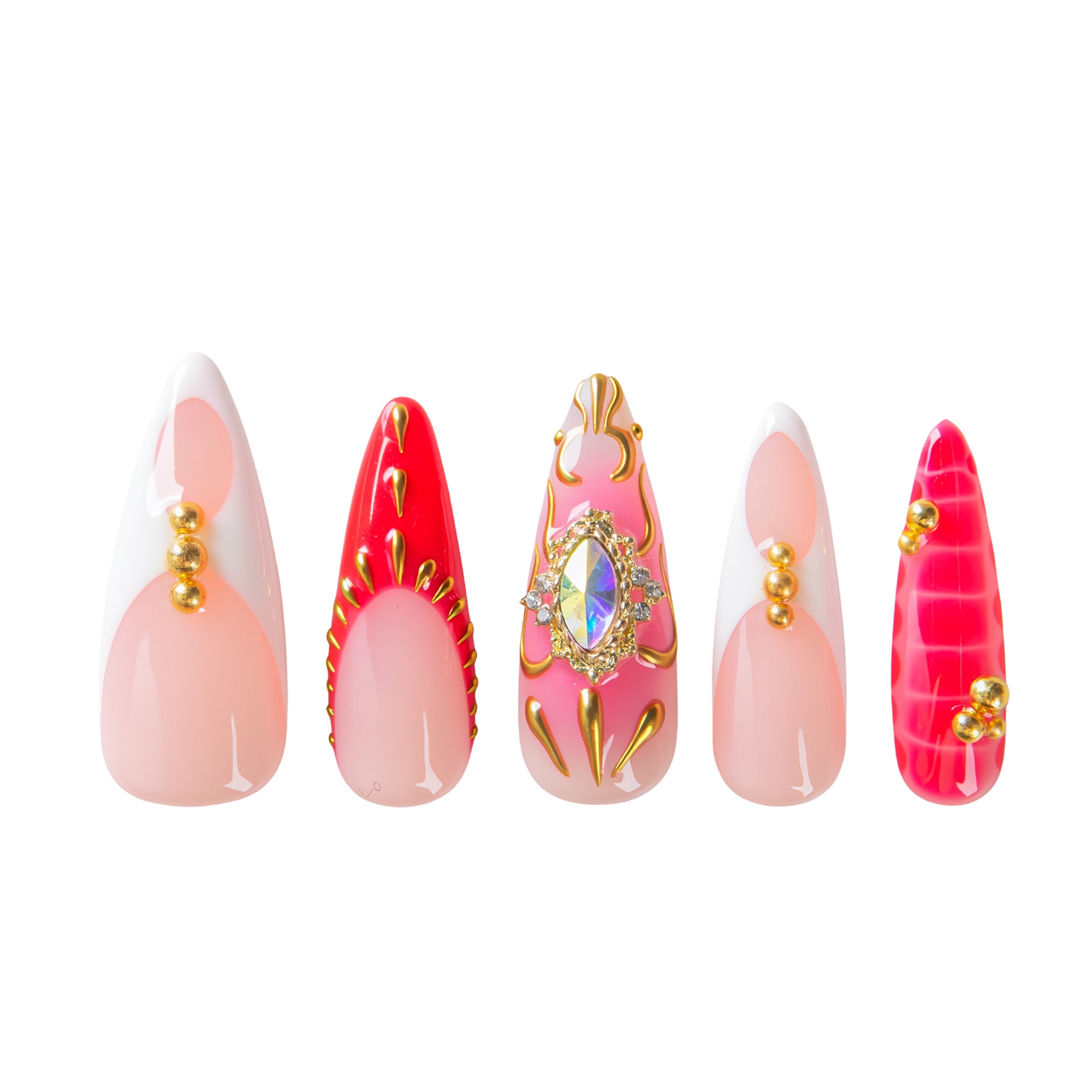 Royal Flame Handmade Nails H703