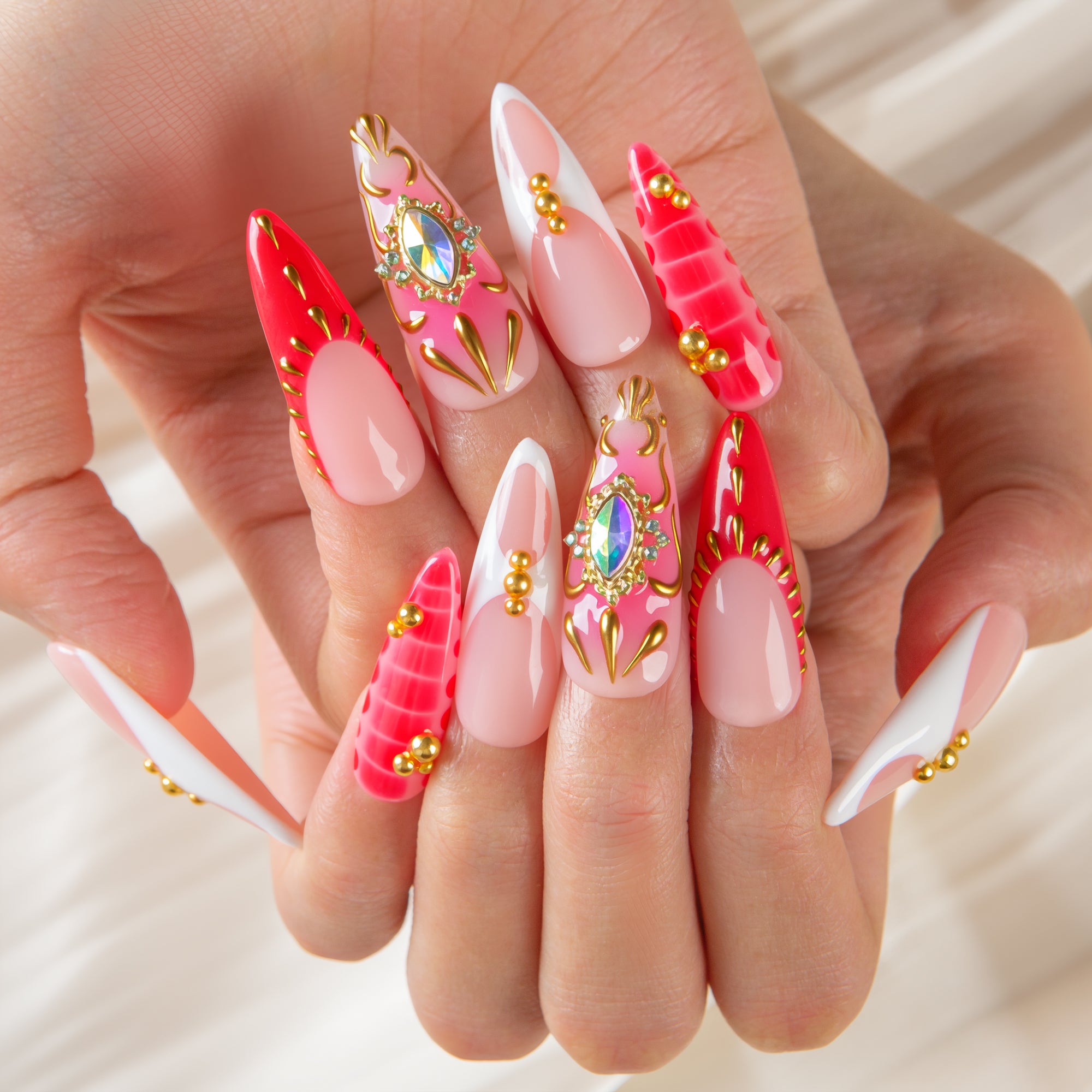 Royal Flame Handmade Nails H703