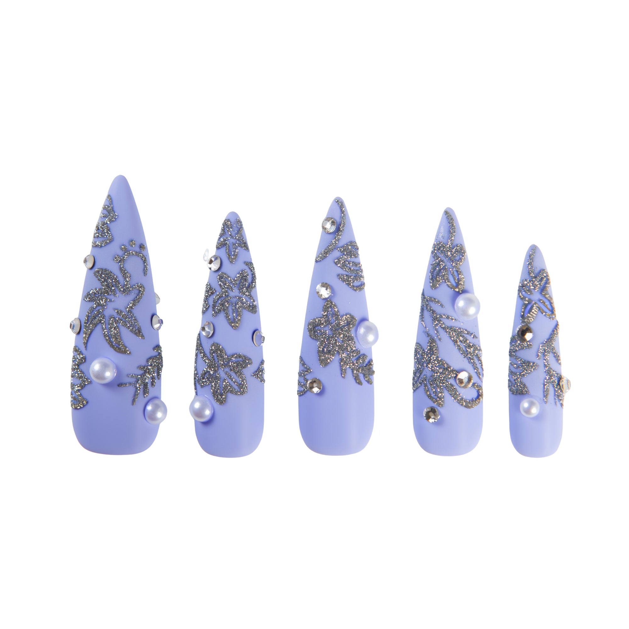 Moonlit Lace Handmade Nails H704