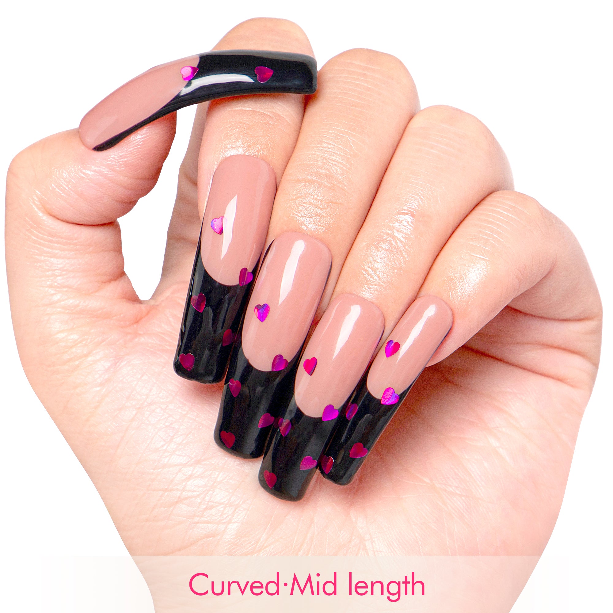 Romantic Sakura French Tip Handmade Nails H71