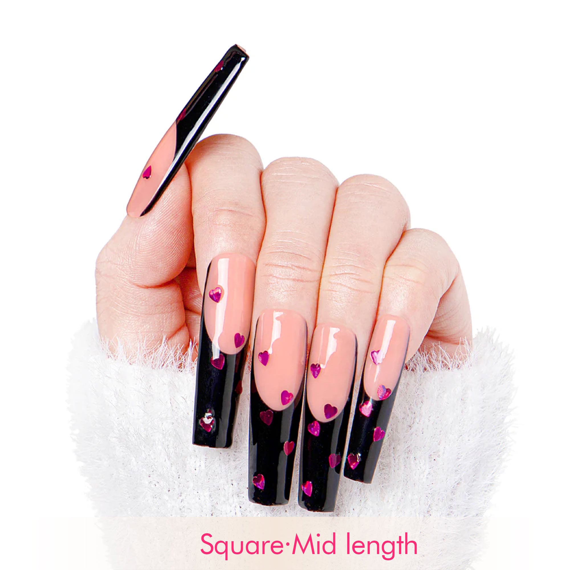 Romantic Sakura French Tip Handmade Nails H71