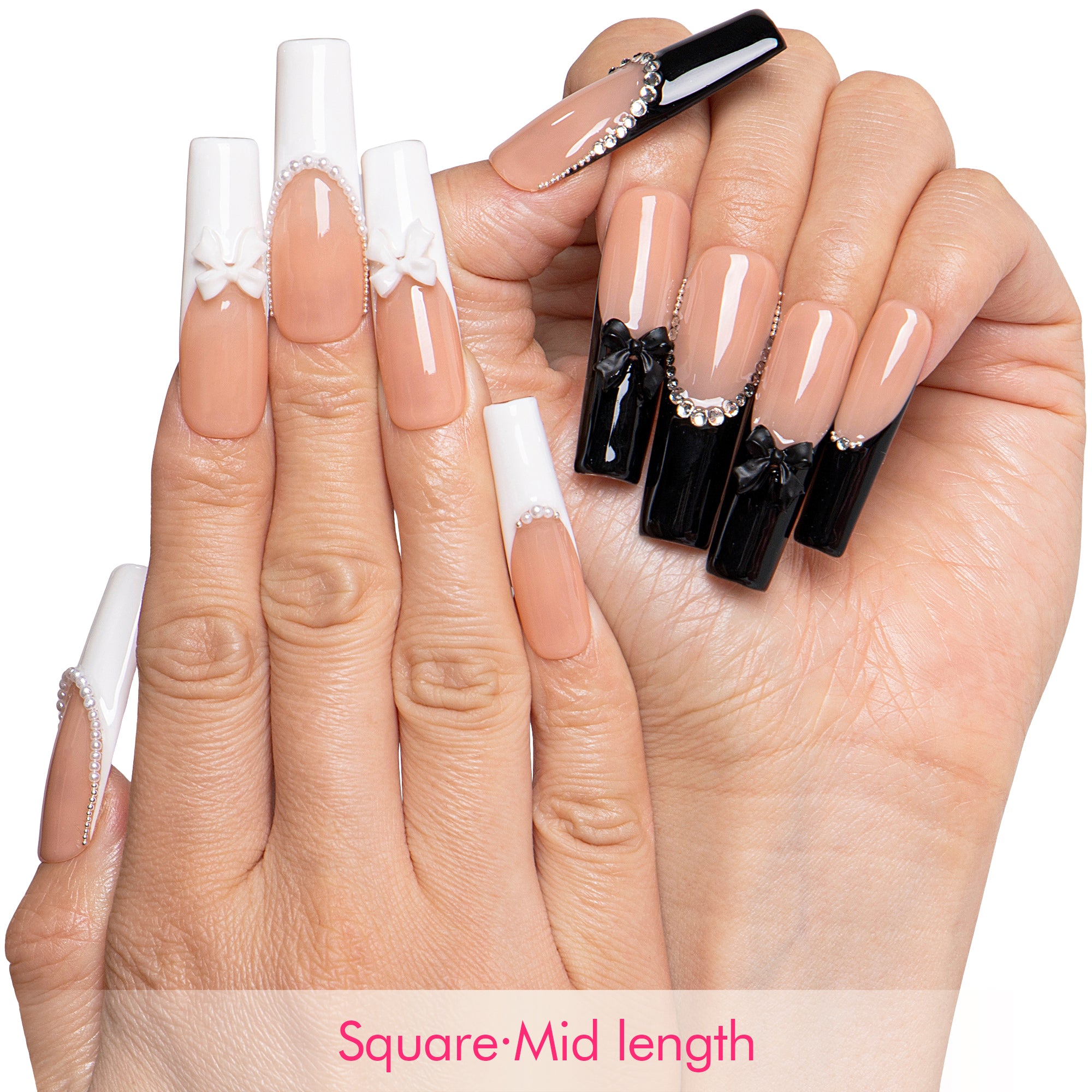 Elegance Bow Handmade Nails H711