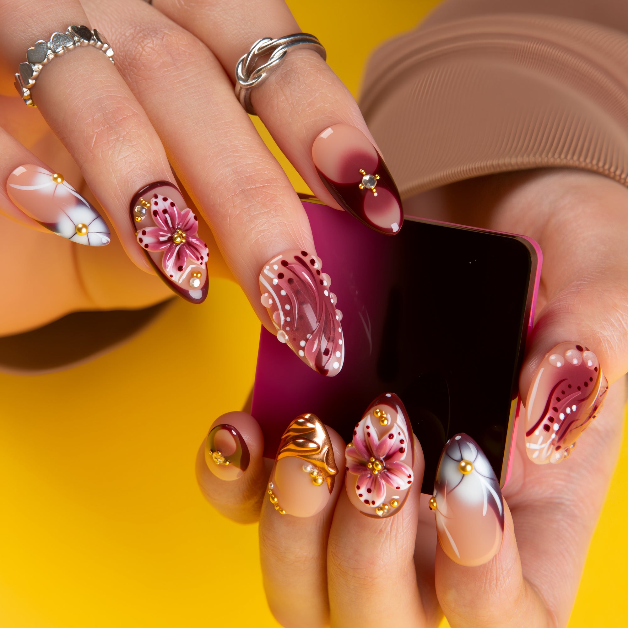 Vintage Dance Handmade Nails H713