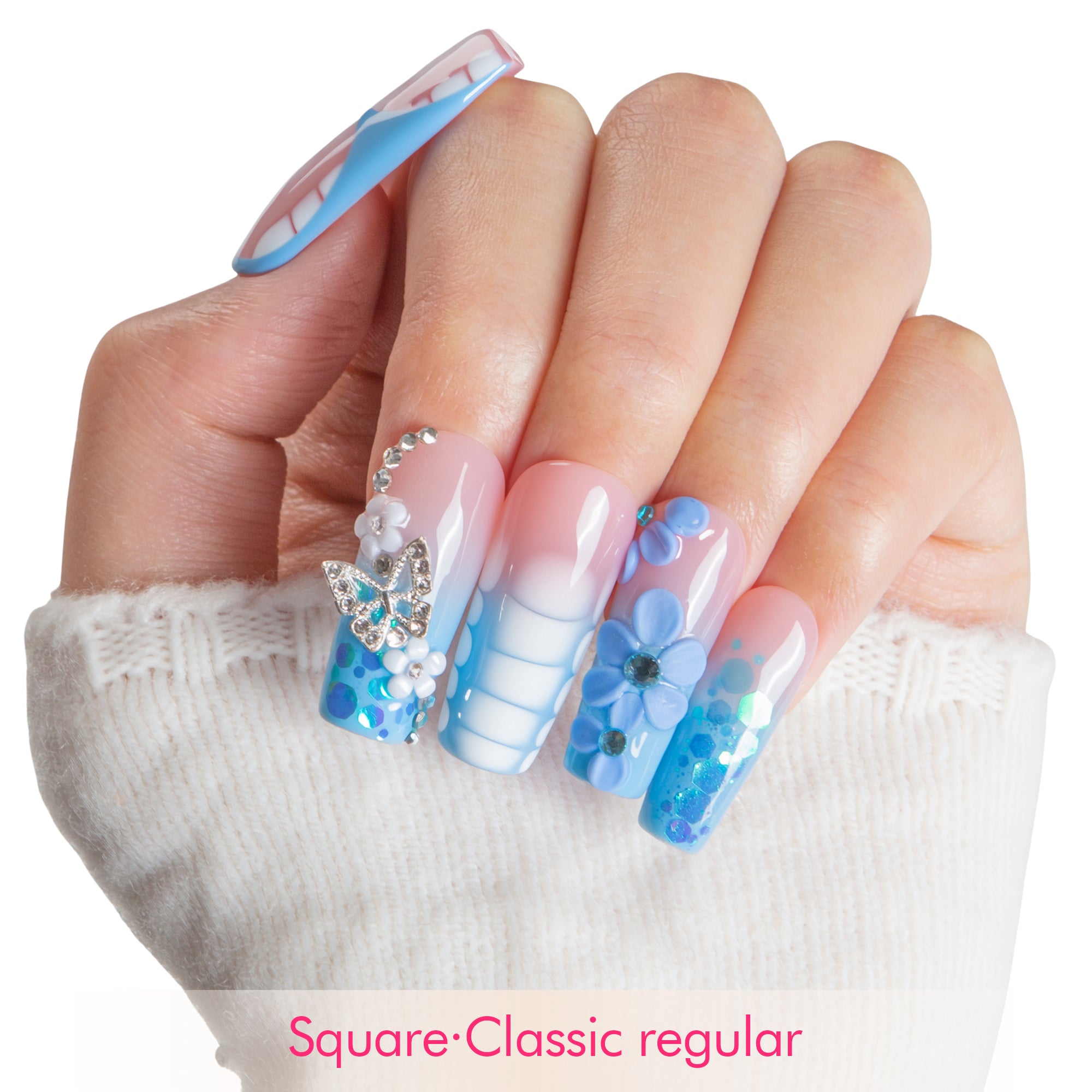 Frosty Flutter Handmade Nails H716