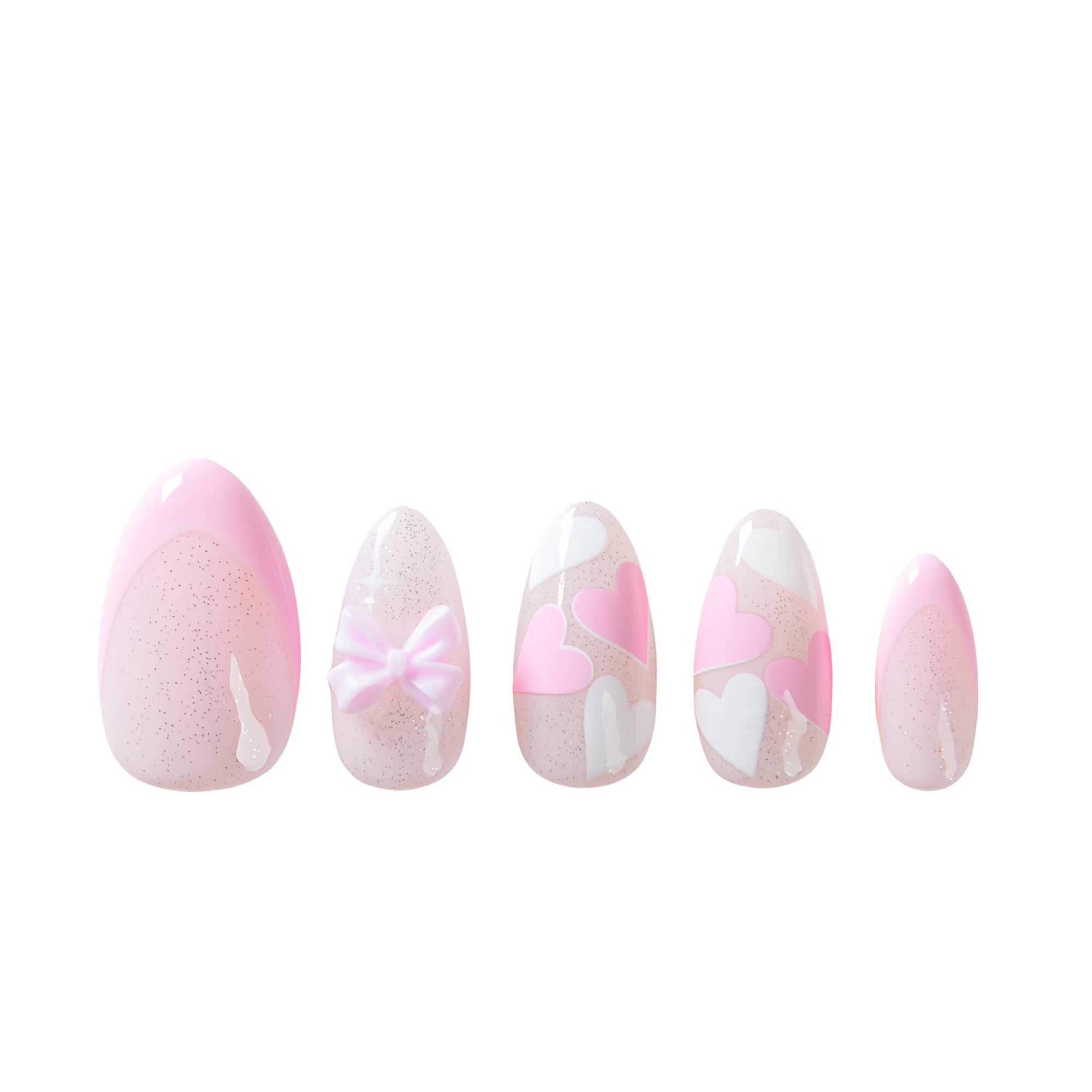 Pink Heartbeat Handmade Nails H717