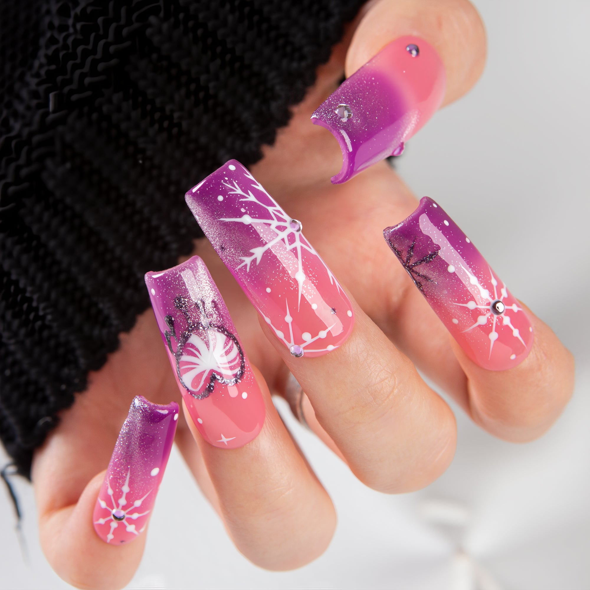 Blush Snowlight Handmade Nails H726
