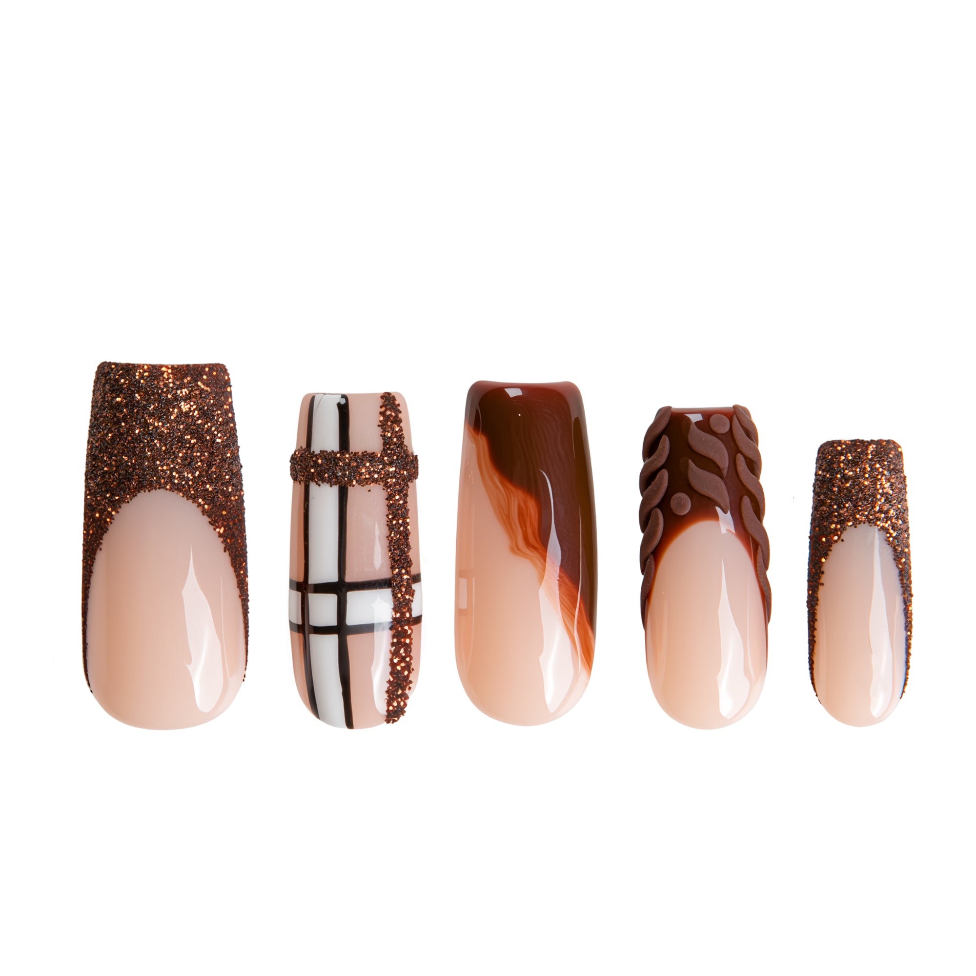 Smoked Mocha Handmade Nails H727