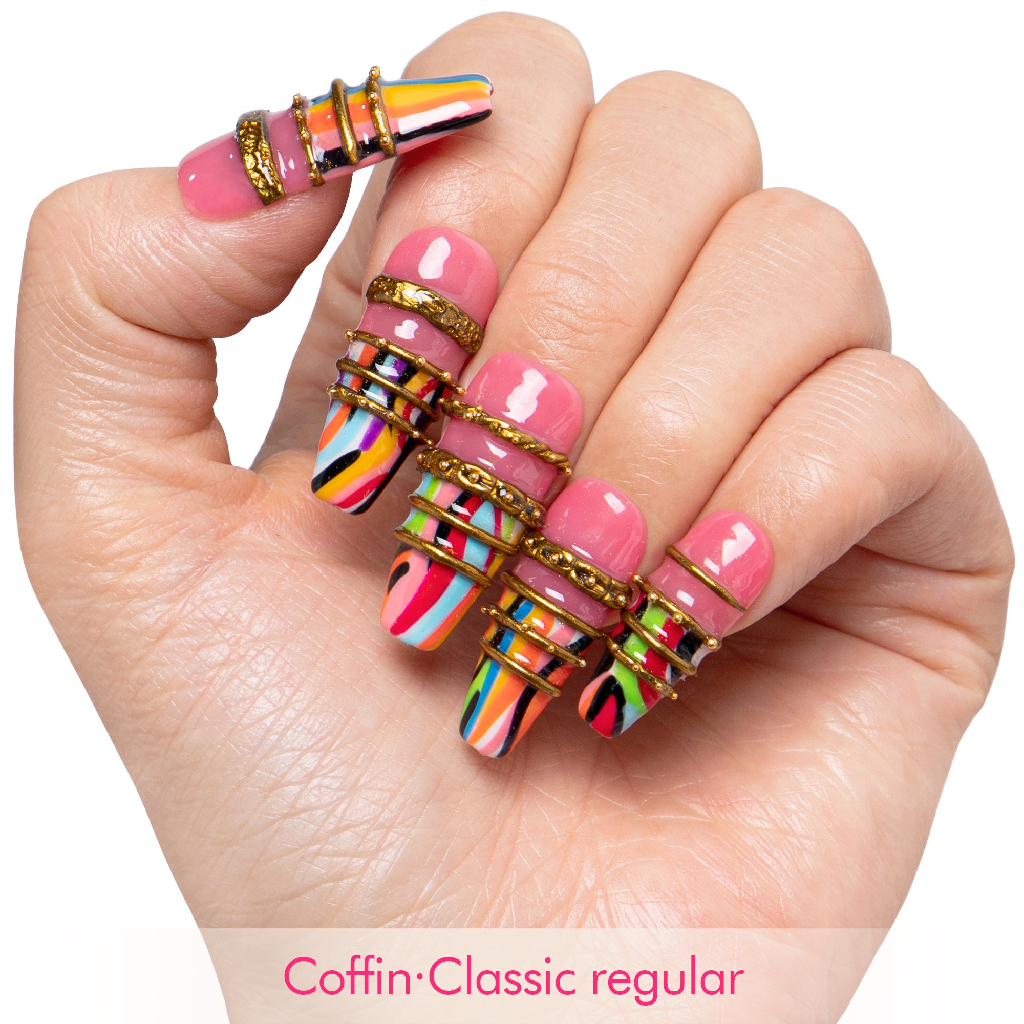 Sacred Stripe Handmade Nails H728