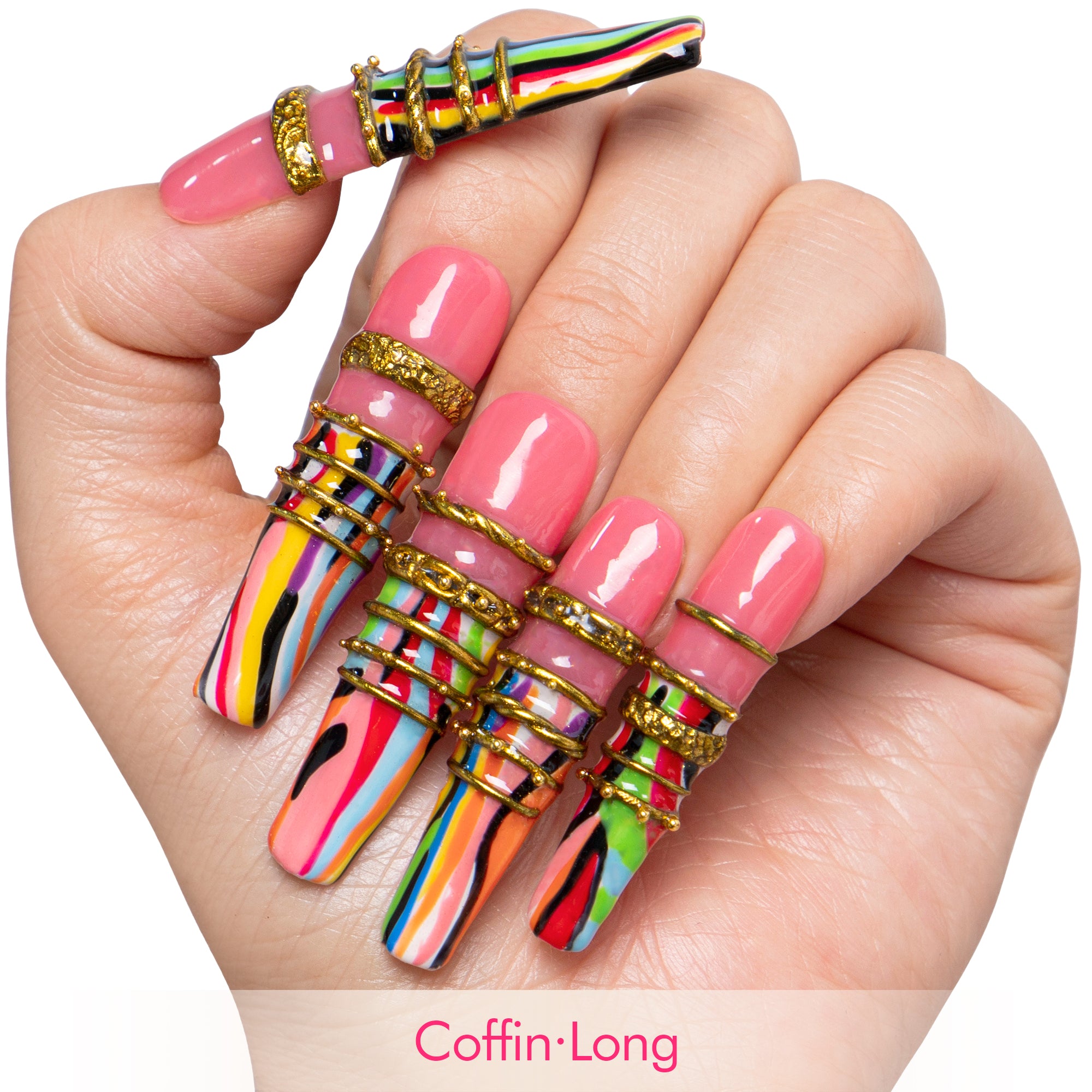 Sacred Stripe Handmade Nails H728
