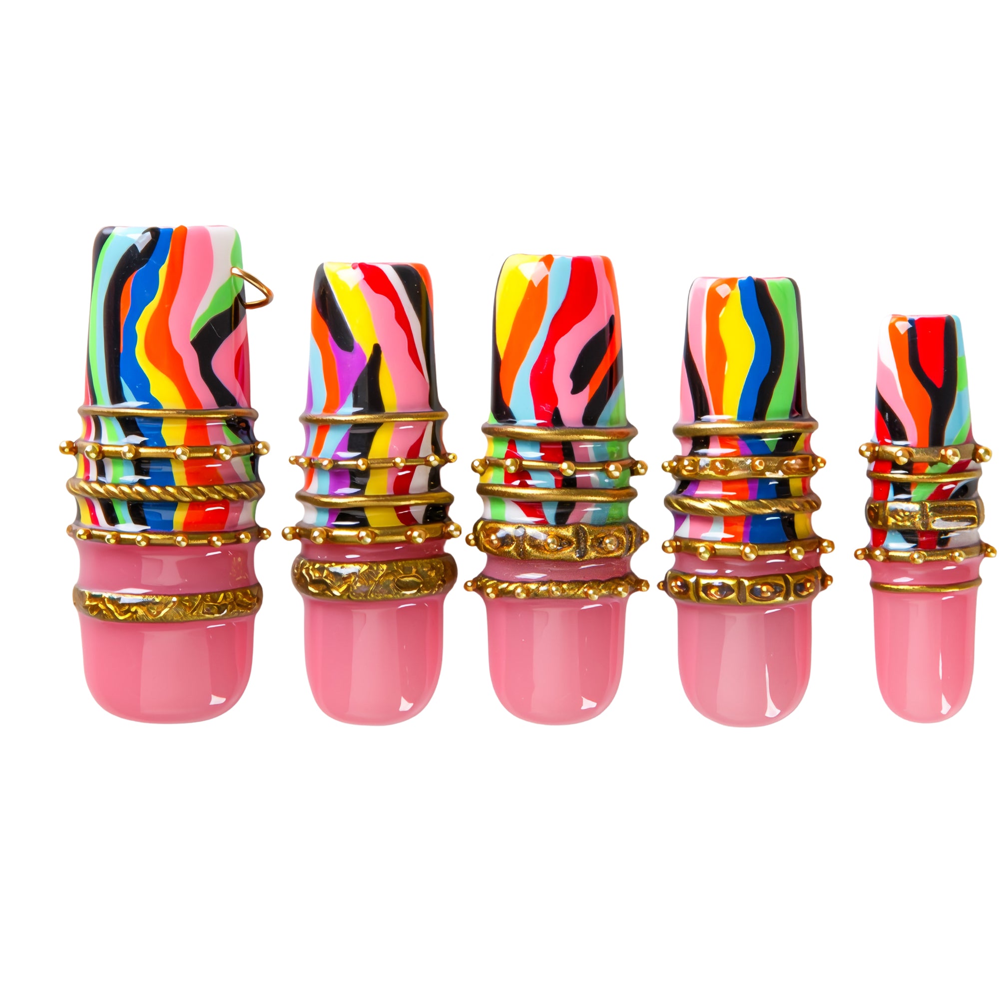 Sacred Stripe Handmade Nails H728