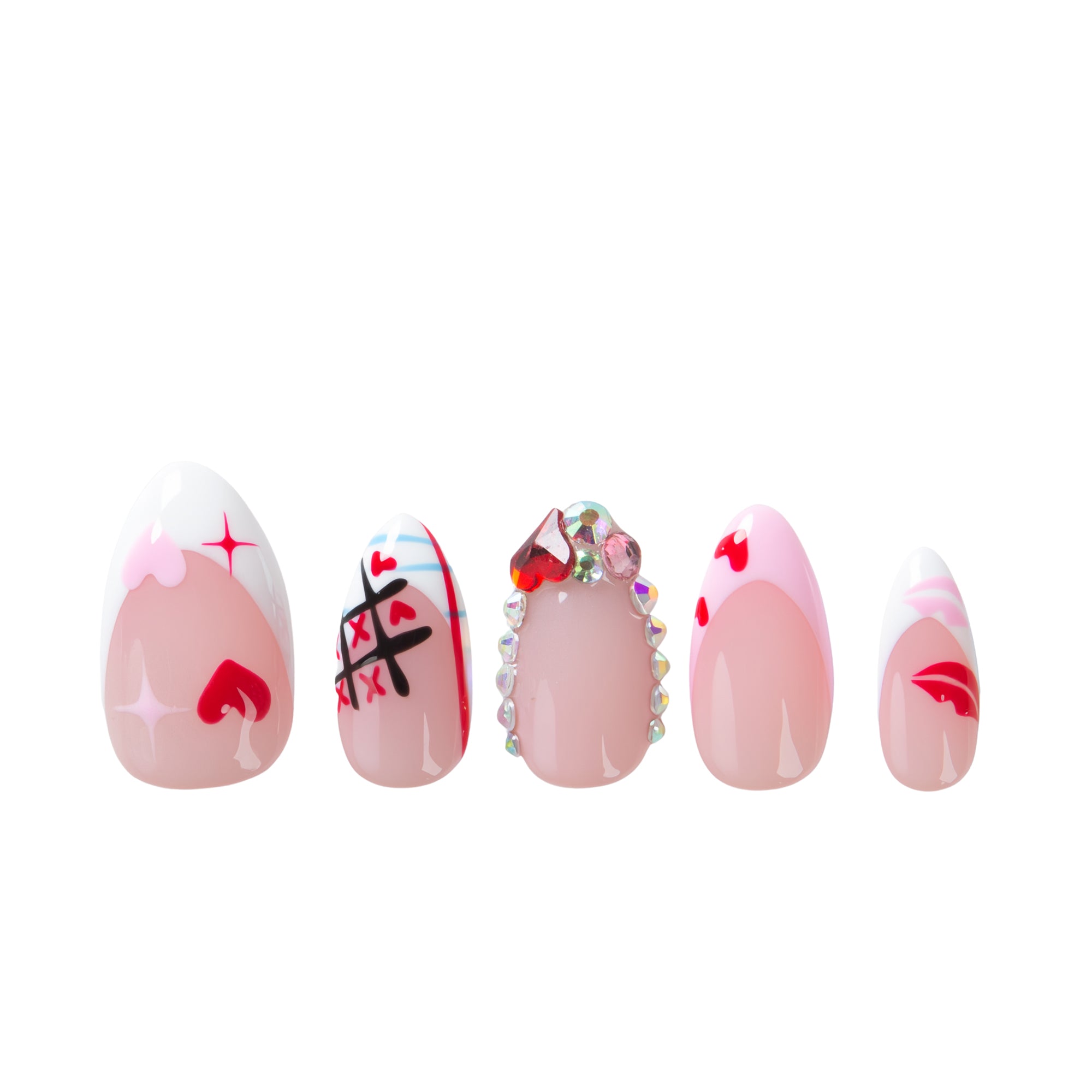Heartbeat Diary Handmade Almond Nails H729 RTS