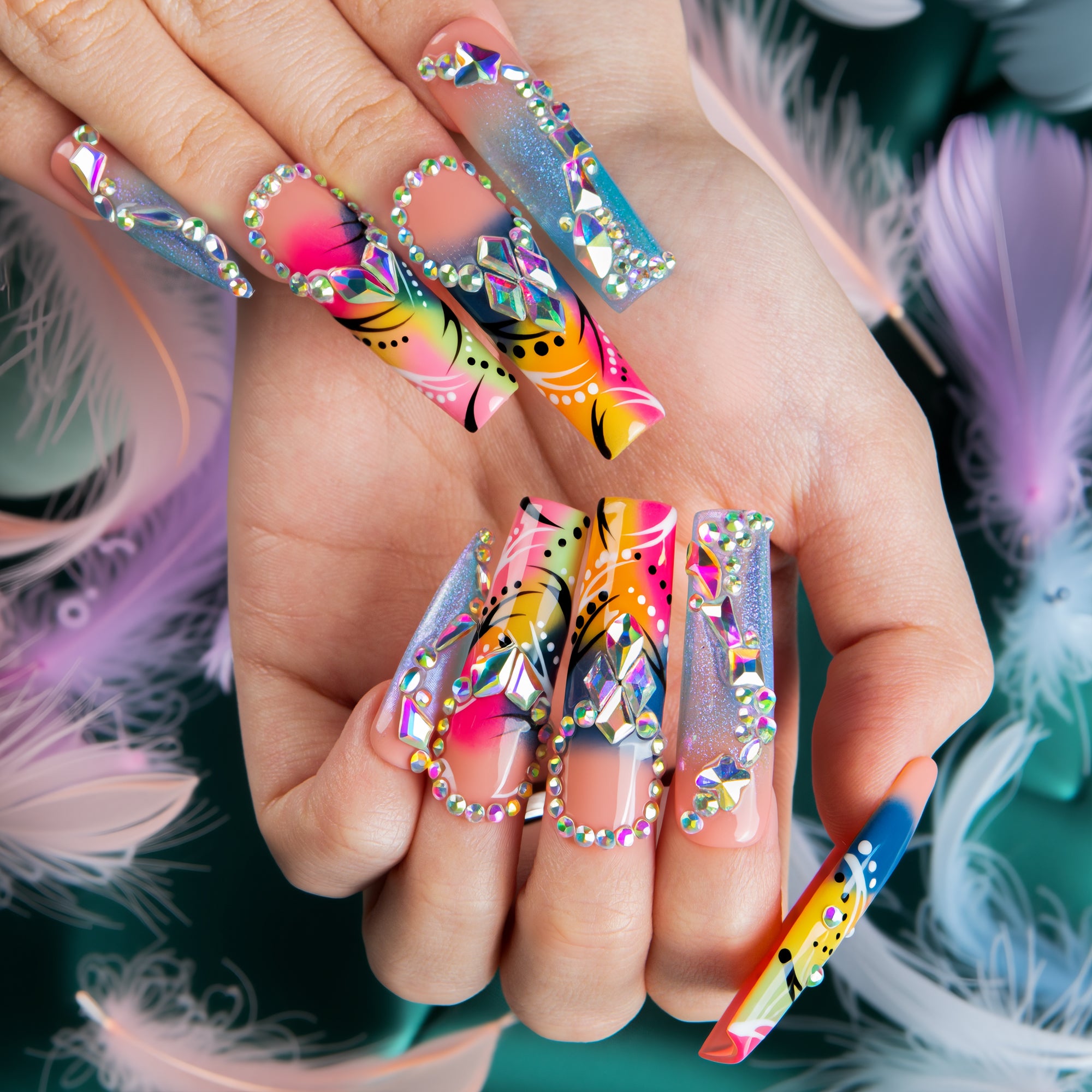 Aurora Melt Handmade Nails H732