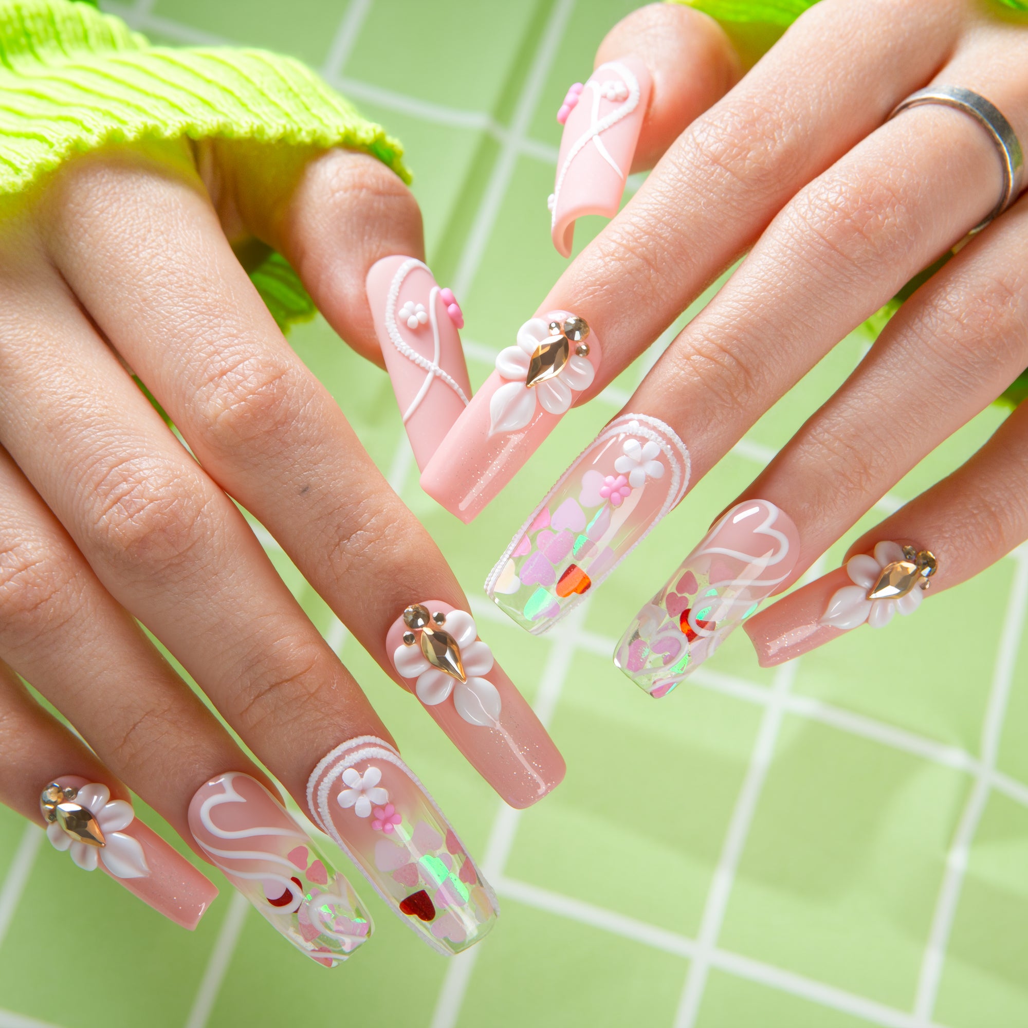 Blush Petal Handmade Nails H735