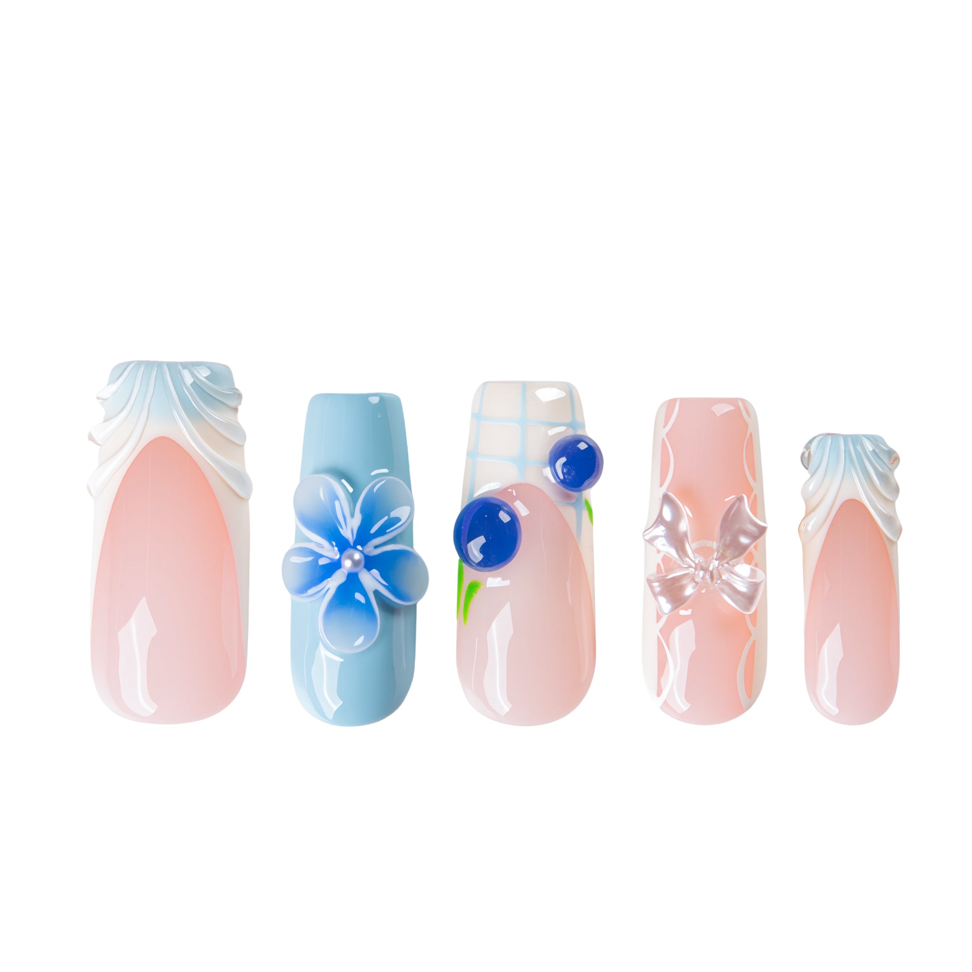 Blueberry Bloom Handmade Nails H736