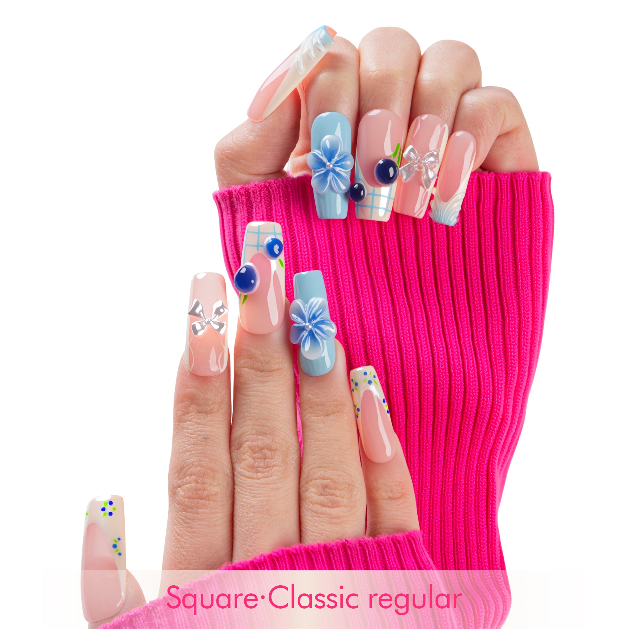 Blueberry Bloom Handmade Nails H736