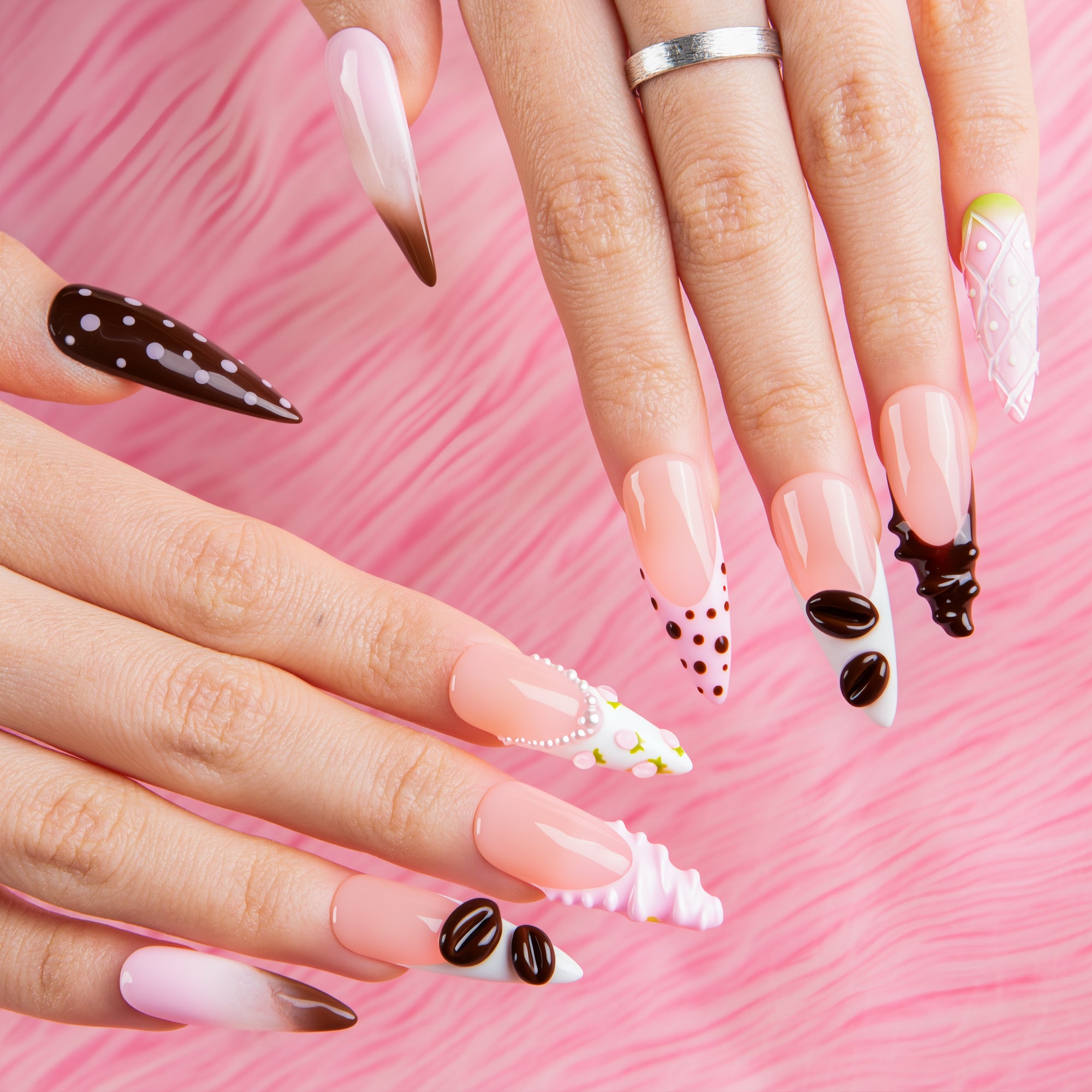 Cocoa Treat Handmade Nails H737