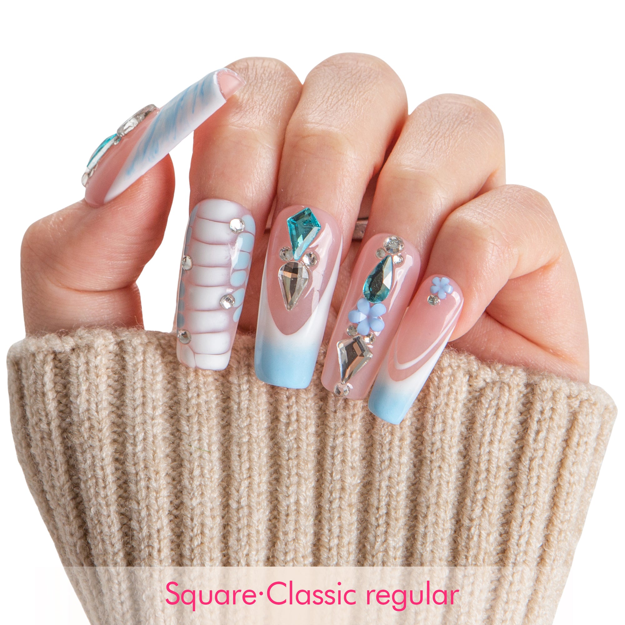 Glacier Jewel Handmade Nails H738