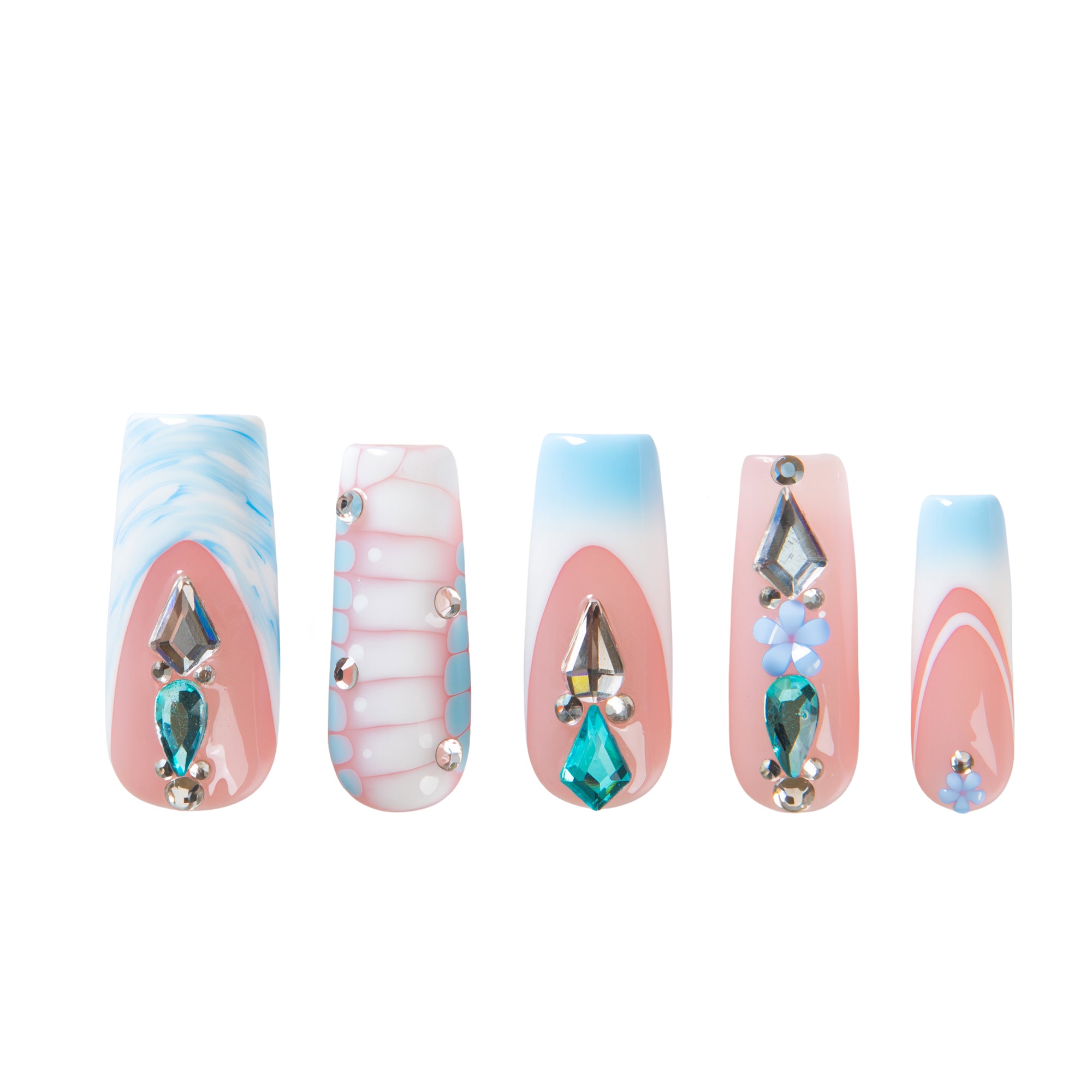 Glacier Jewel Handmade Nails H738