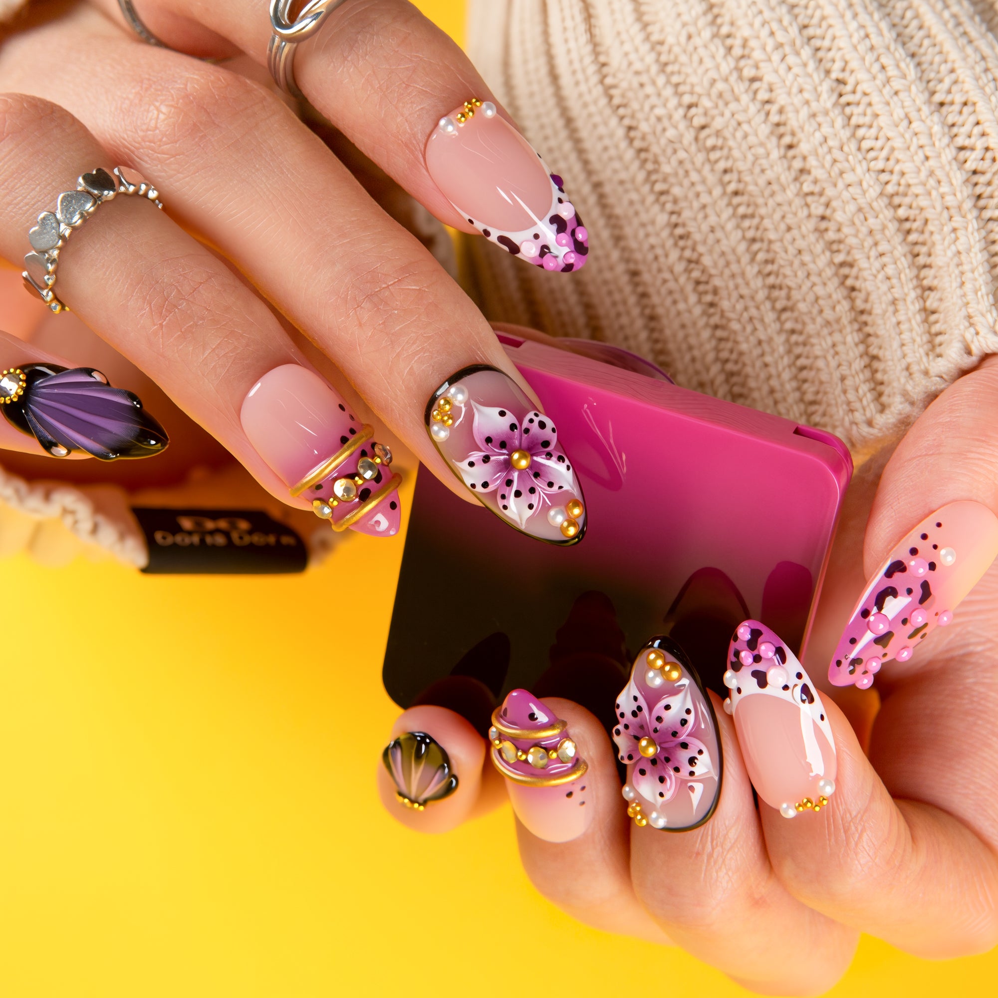 Plum Noir Handmade Nails H740