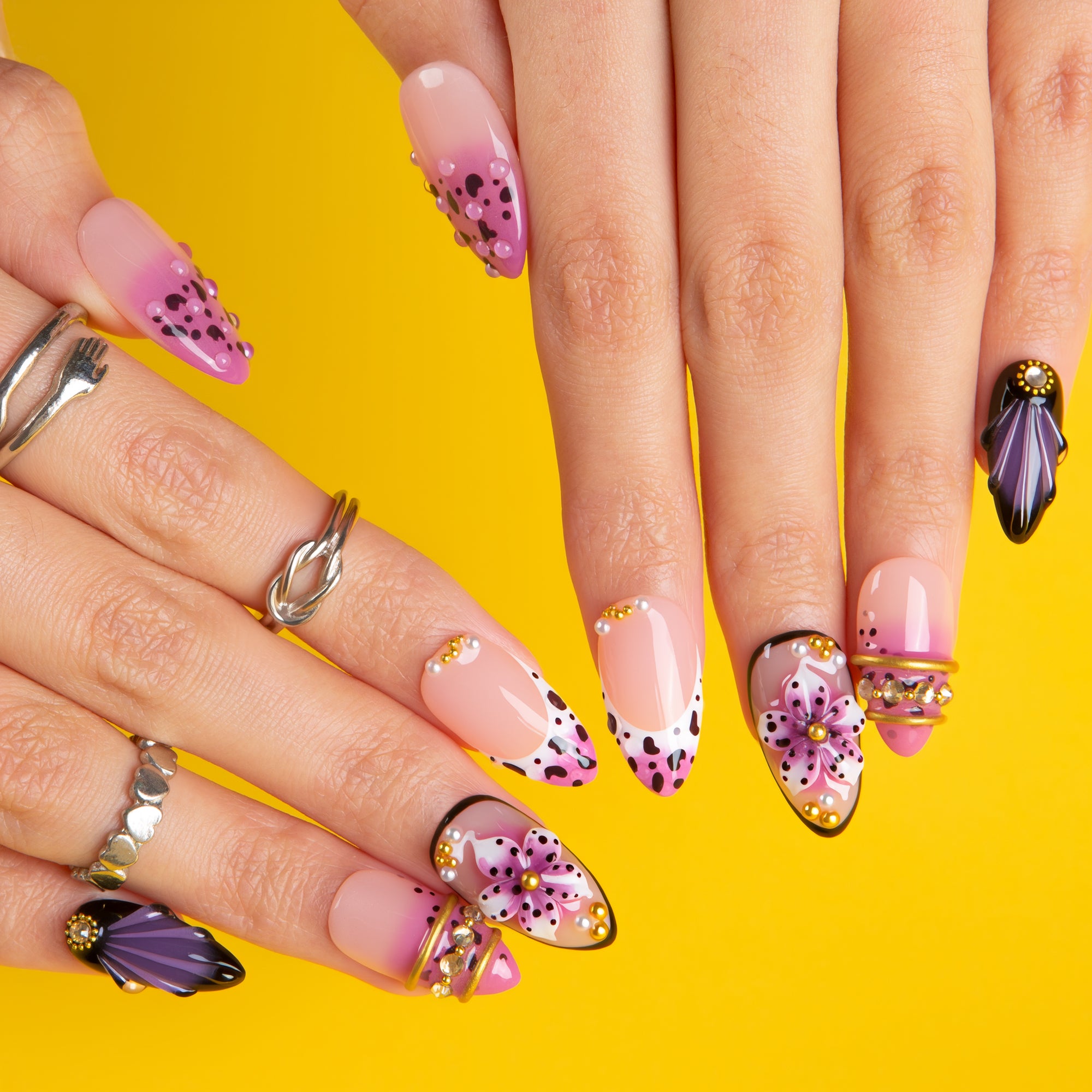 Plum Noir Handmade Nails H740