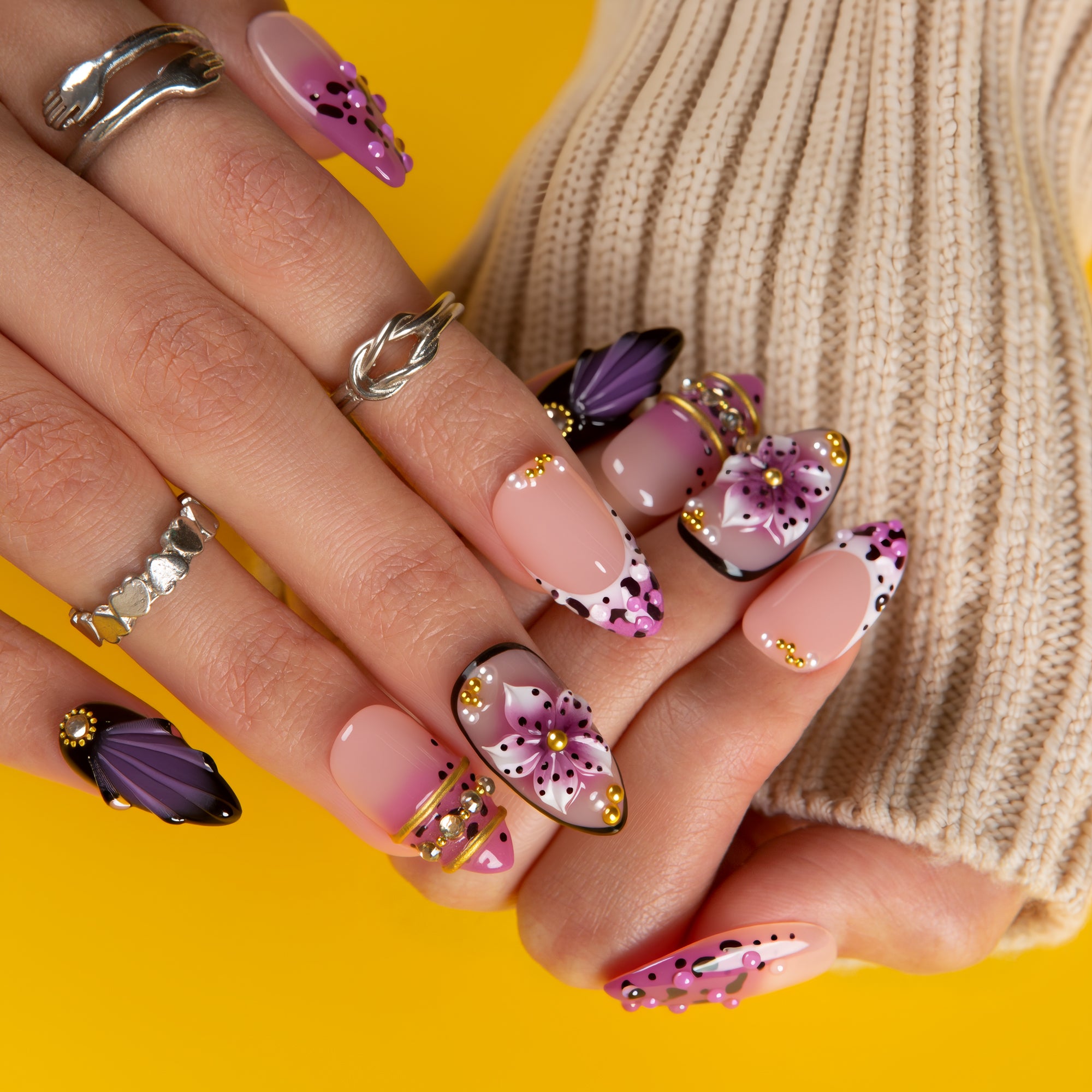 Plum Noir Handmade Nails H740