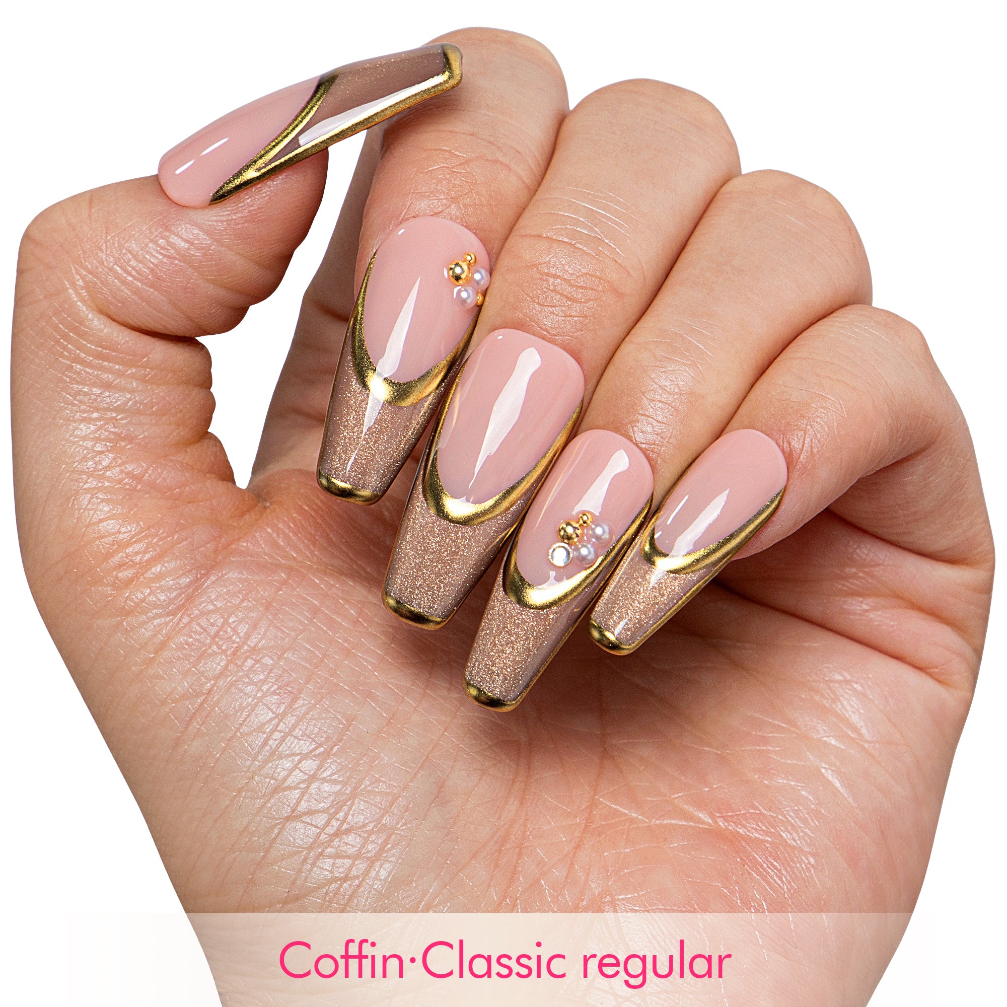 Soft Gilt Handmade Nails H741