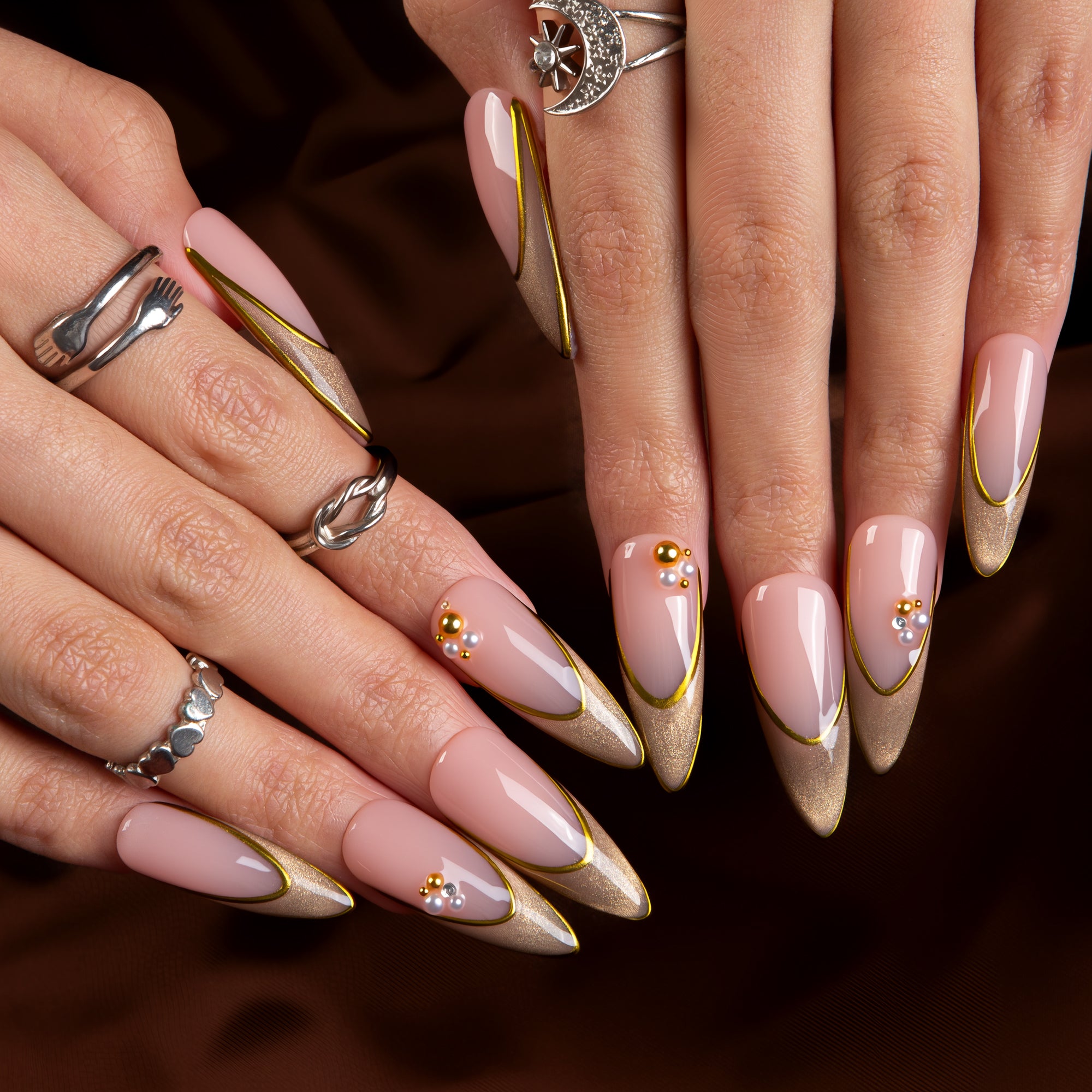 Soft Gilt Handmade Nails H741