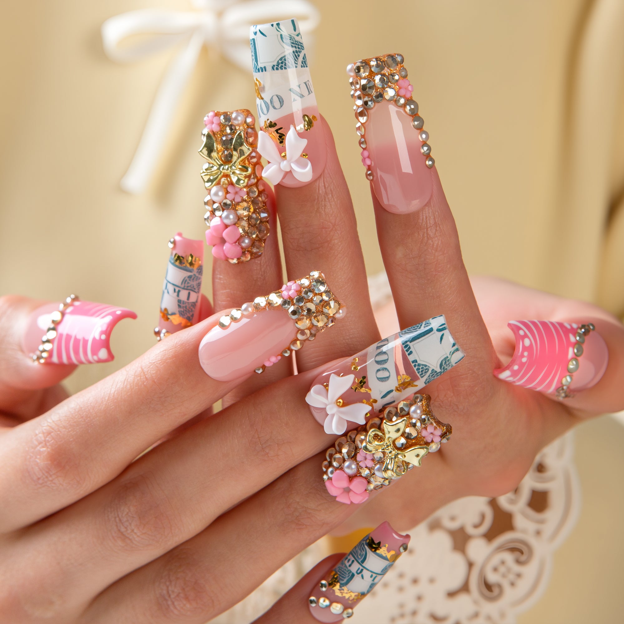 Pink Payday Handmade Nails H744