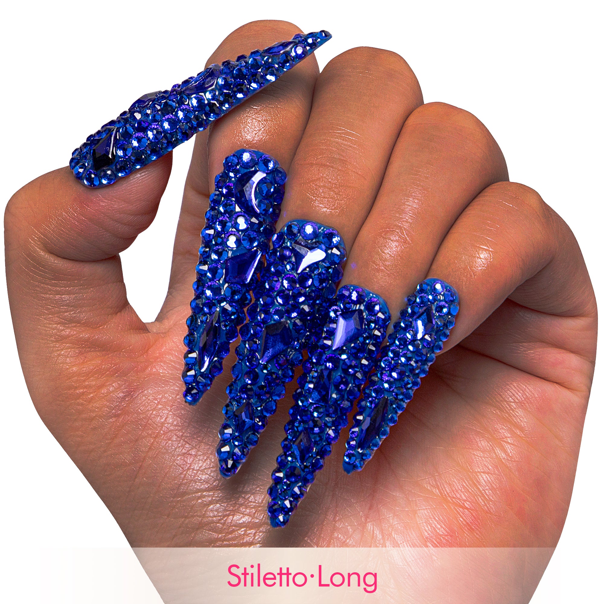 Deep Sea Classic Rhinestone Handmade Nails H75