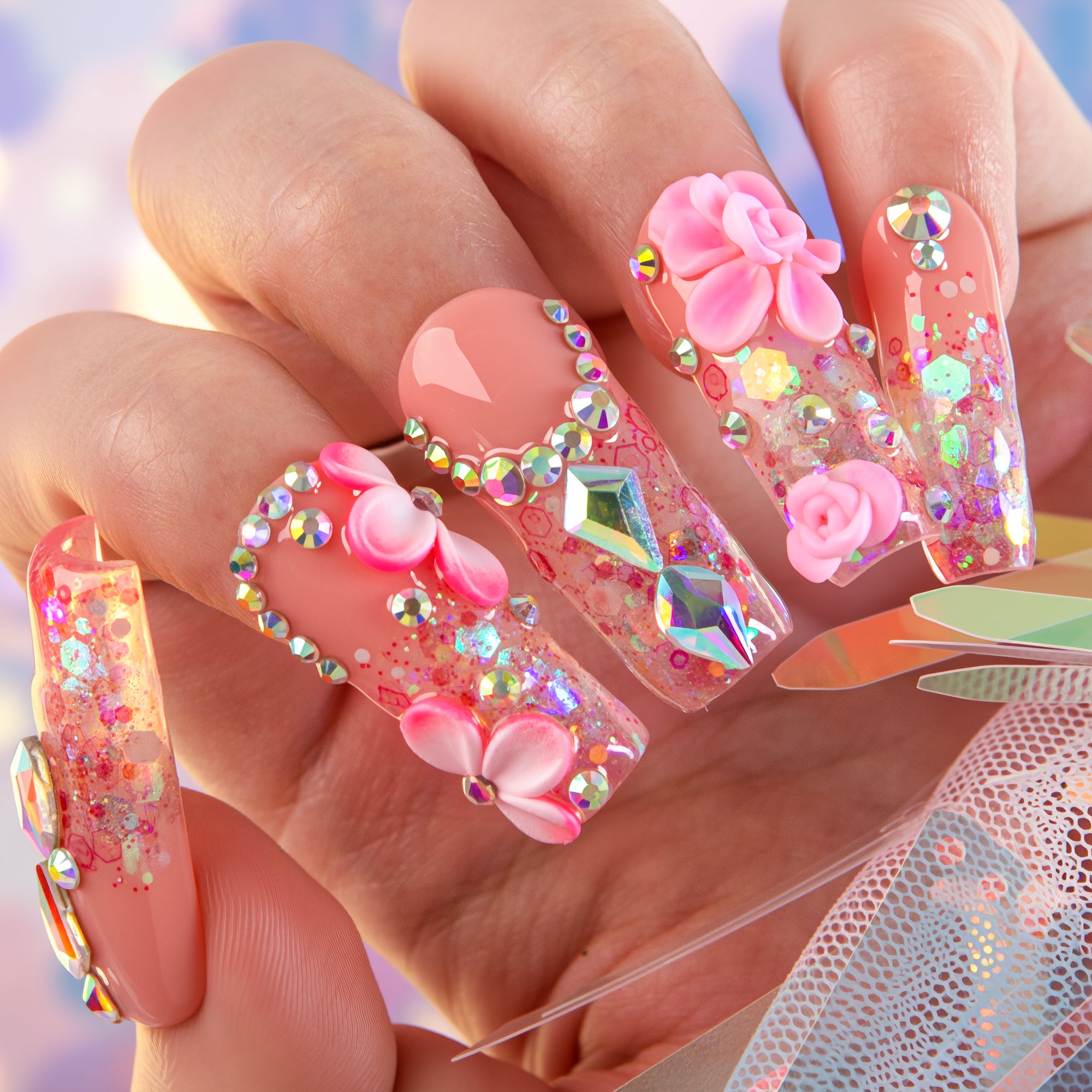 Rose Dust Handmade Nails H760