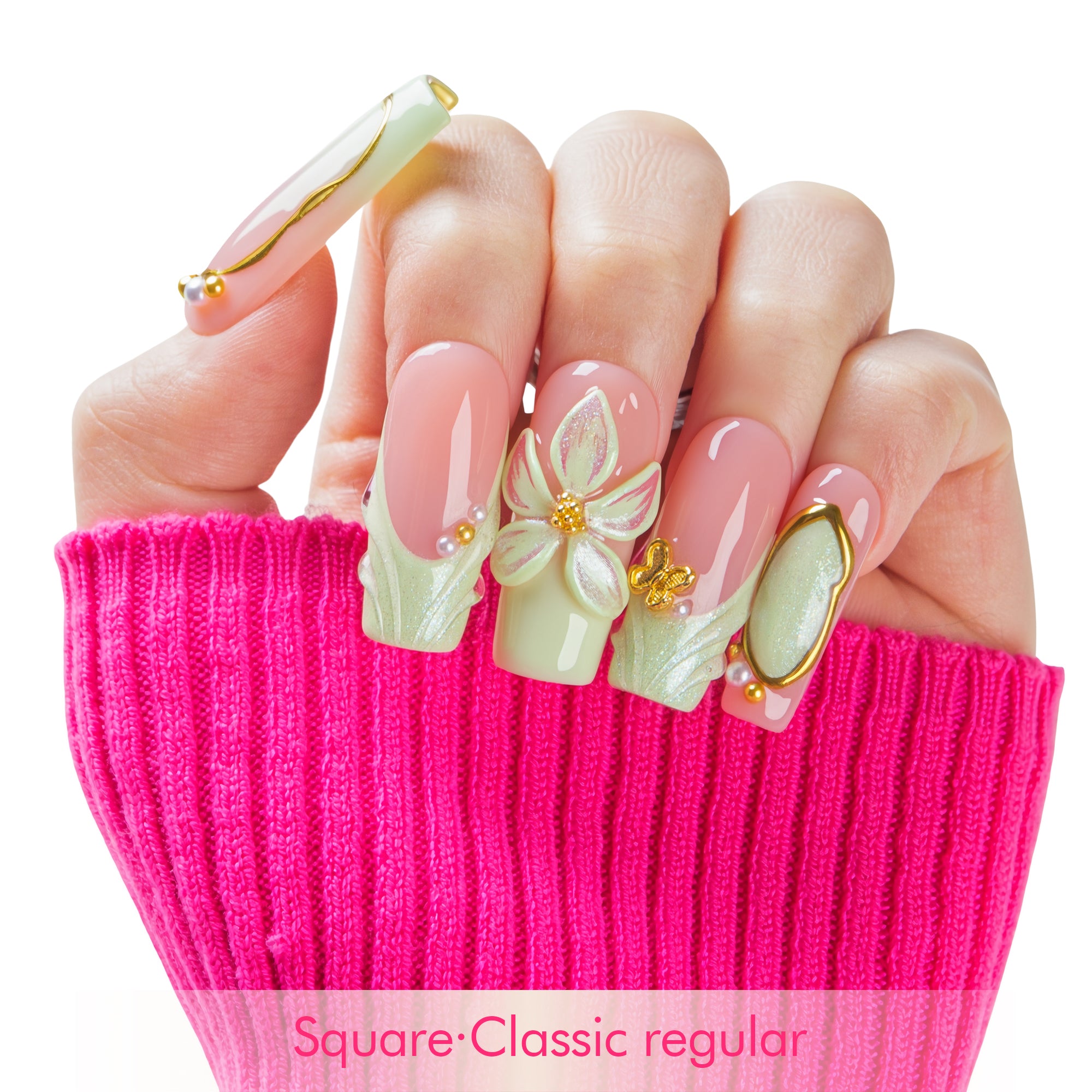 Mint Petal Handmade Nails H761