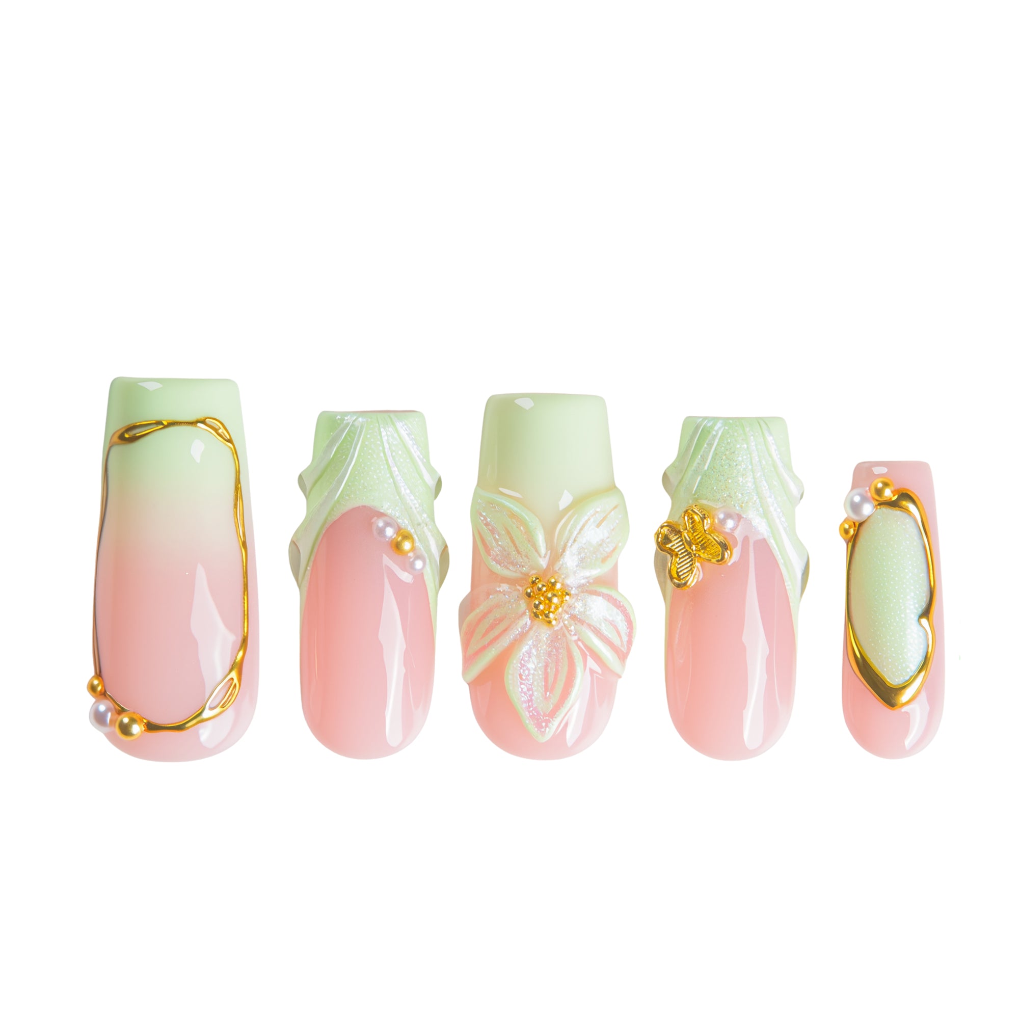 Mint Petal Handmade Nails H761
