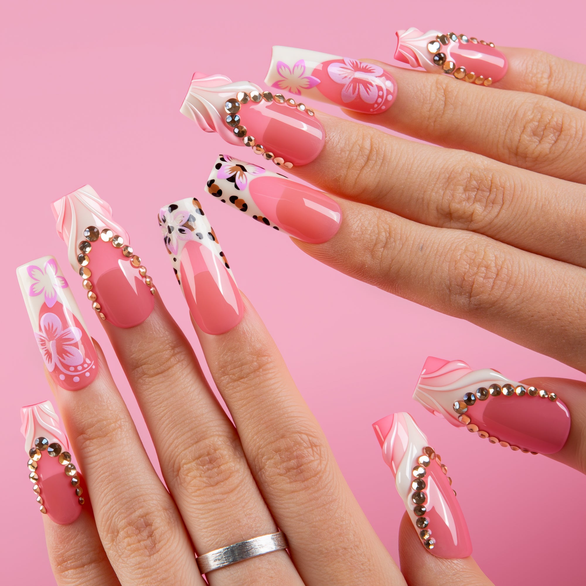 Blush Veil Handmade Nails H764