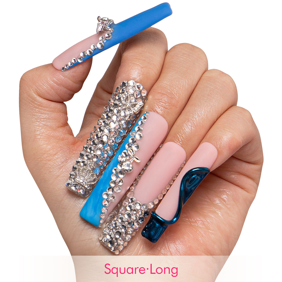 Royal Sapphire Handmade Nails H765