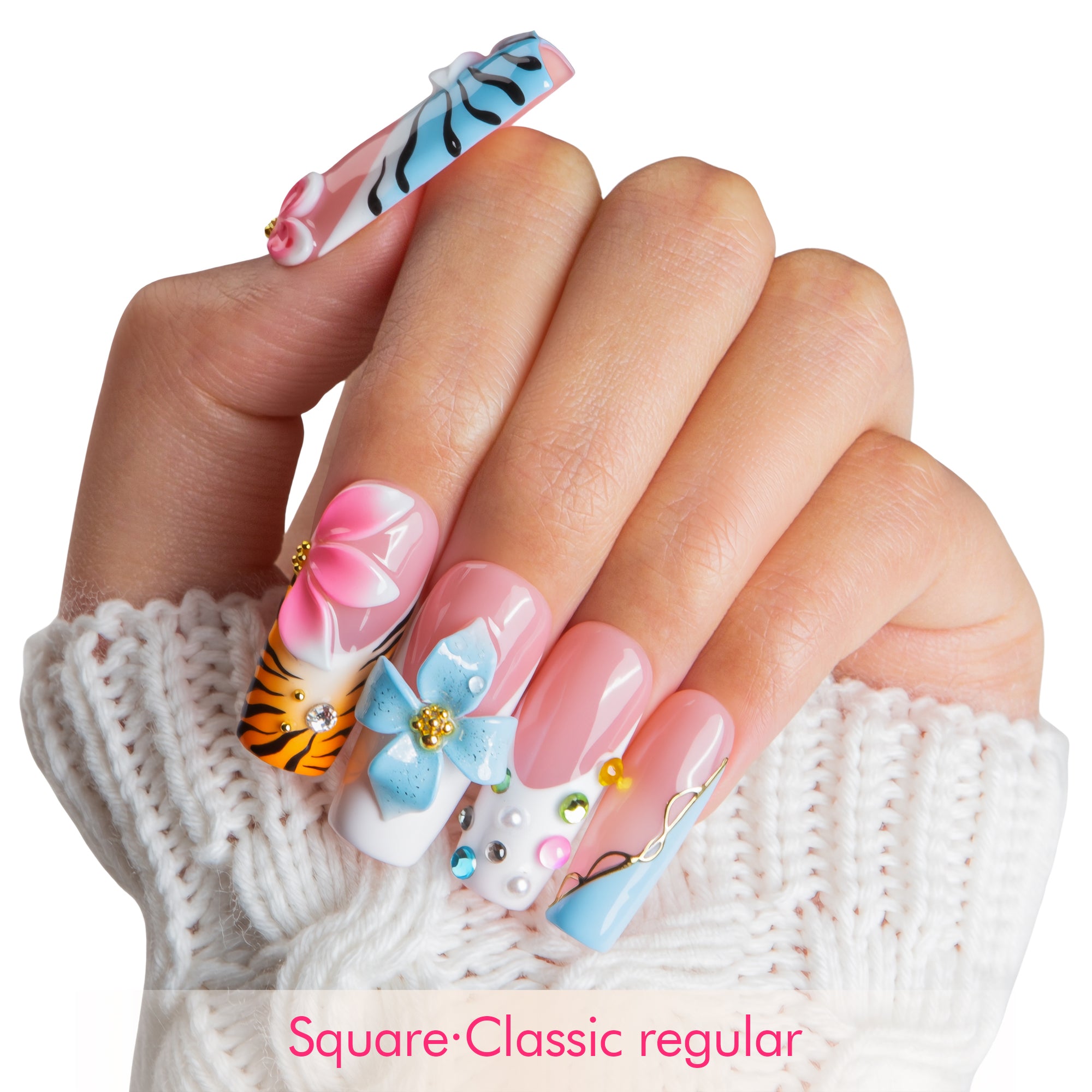 Pastel Garden Handmade Nails H768