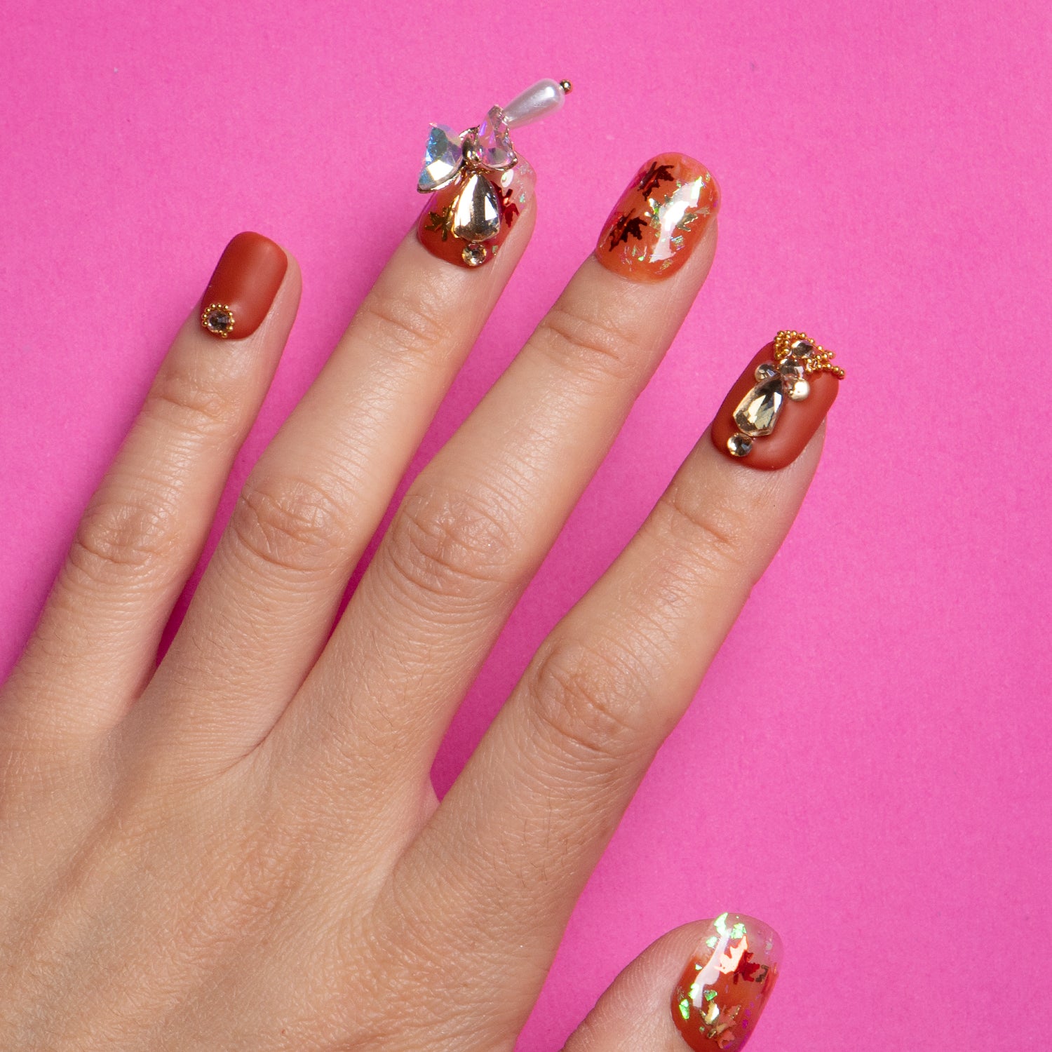 Fall Handmade Square Nails H77