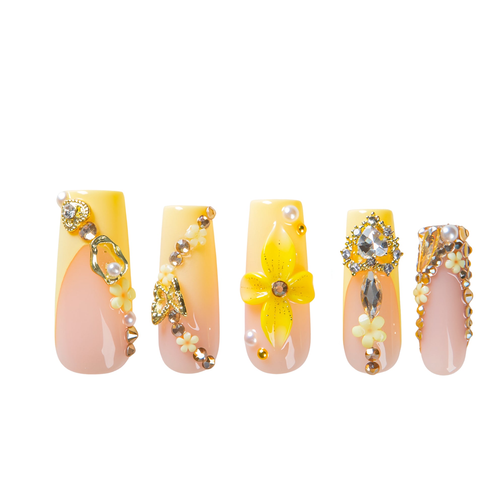 Lemon Bloom Handmade Nails H771