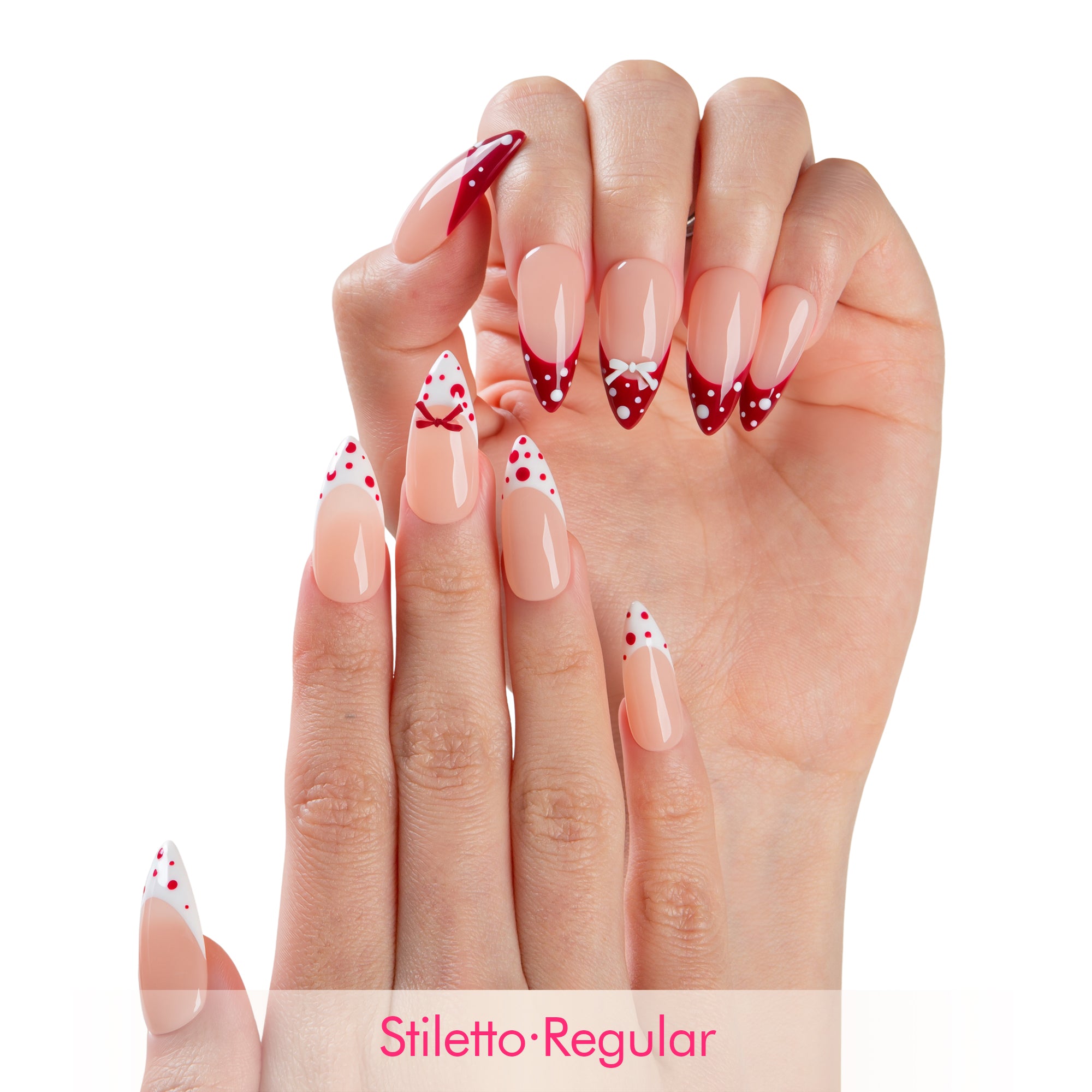Rouge Polka Handmade Nails H772