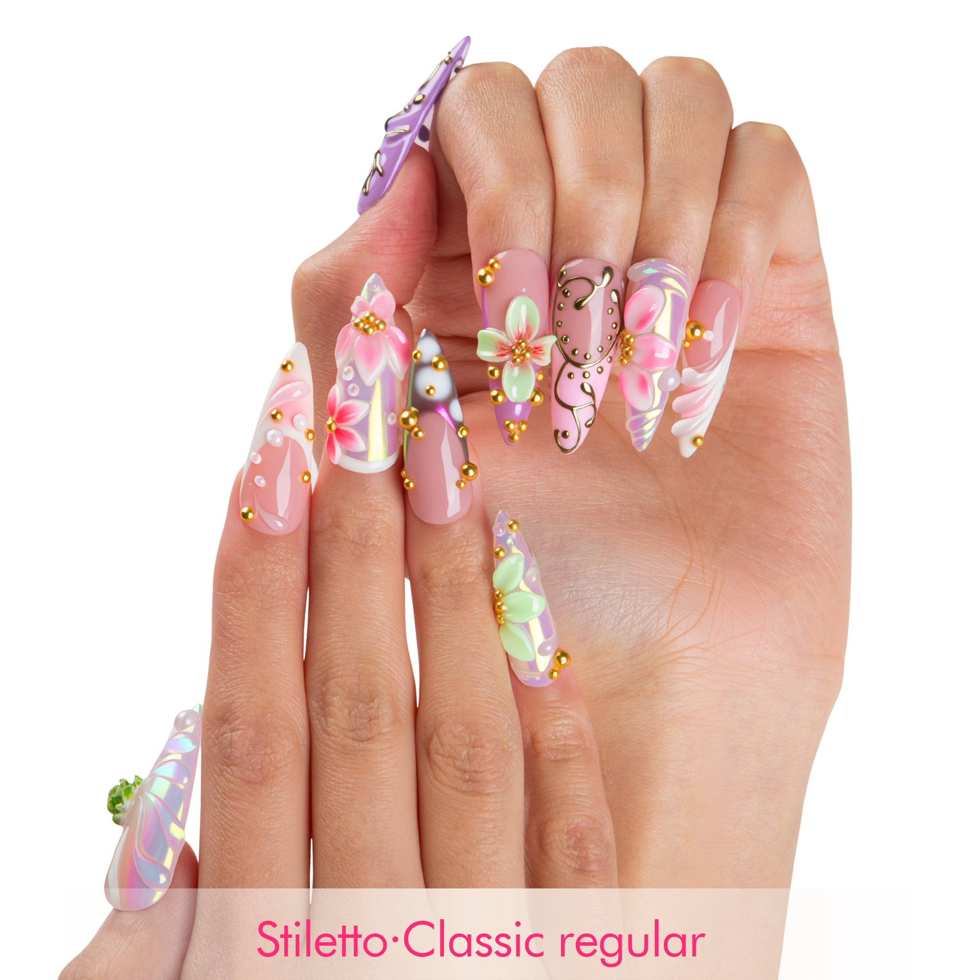 Iridescent Garden Handmade Nails H775