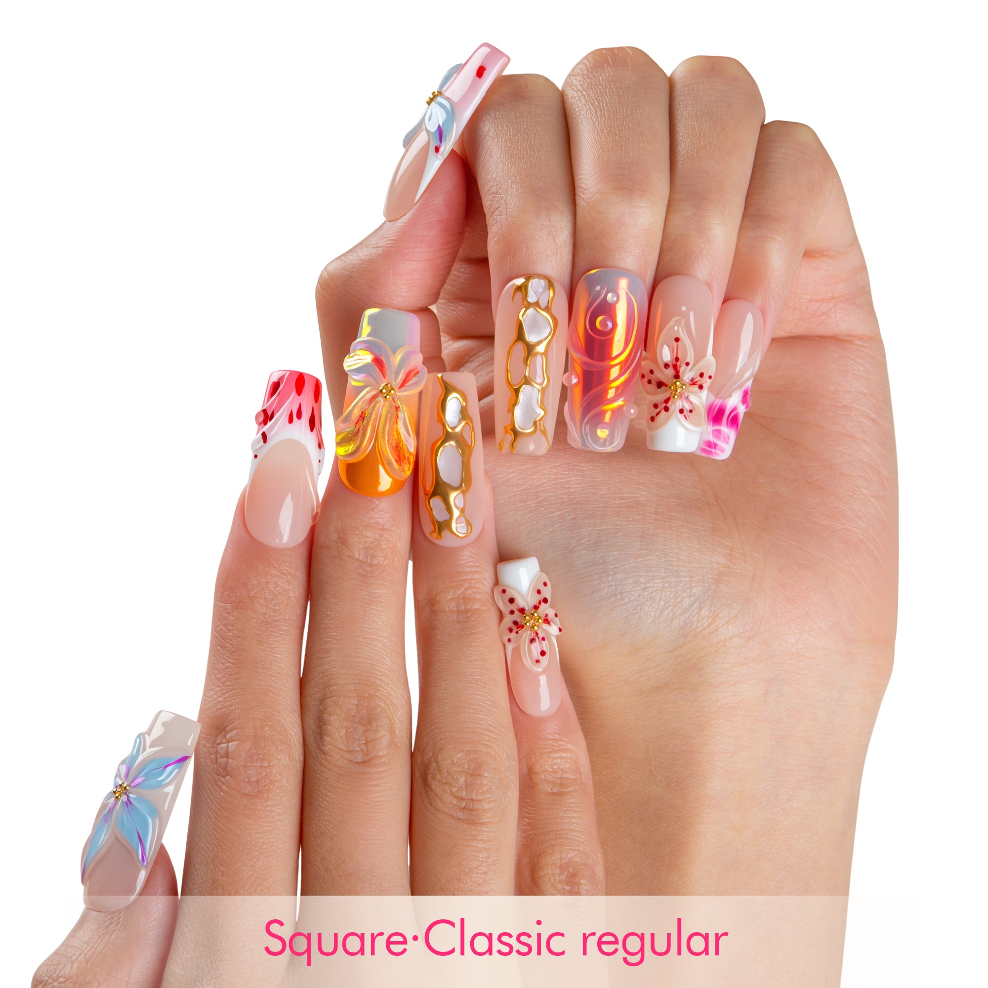 Sunlit Petals Handmade Nails H776