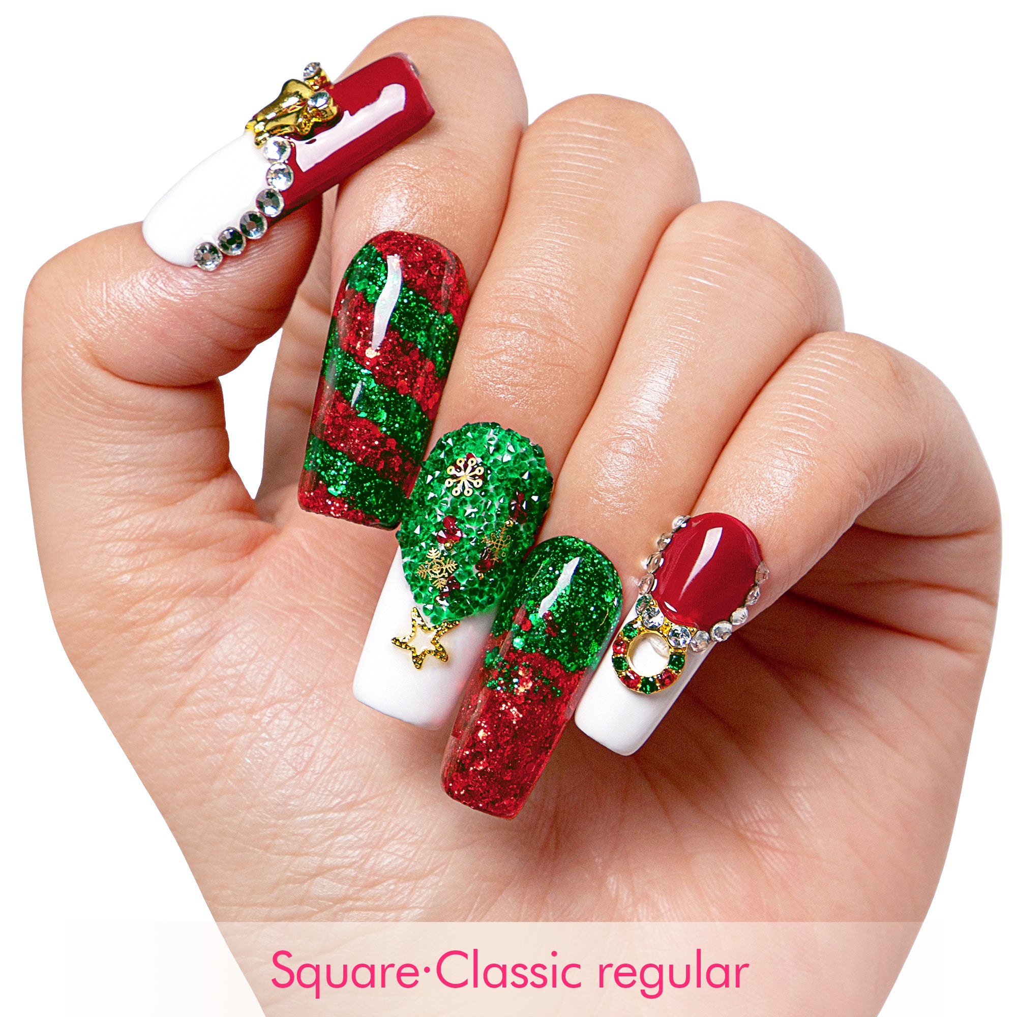 Merry Christmas Handmade Nails H78