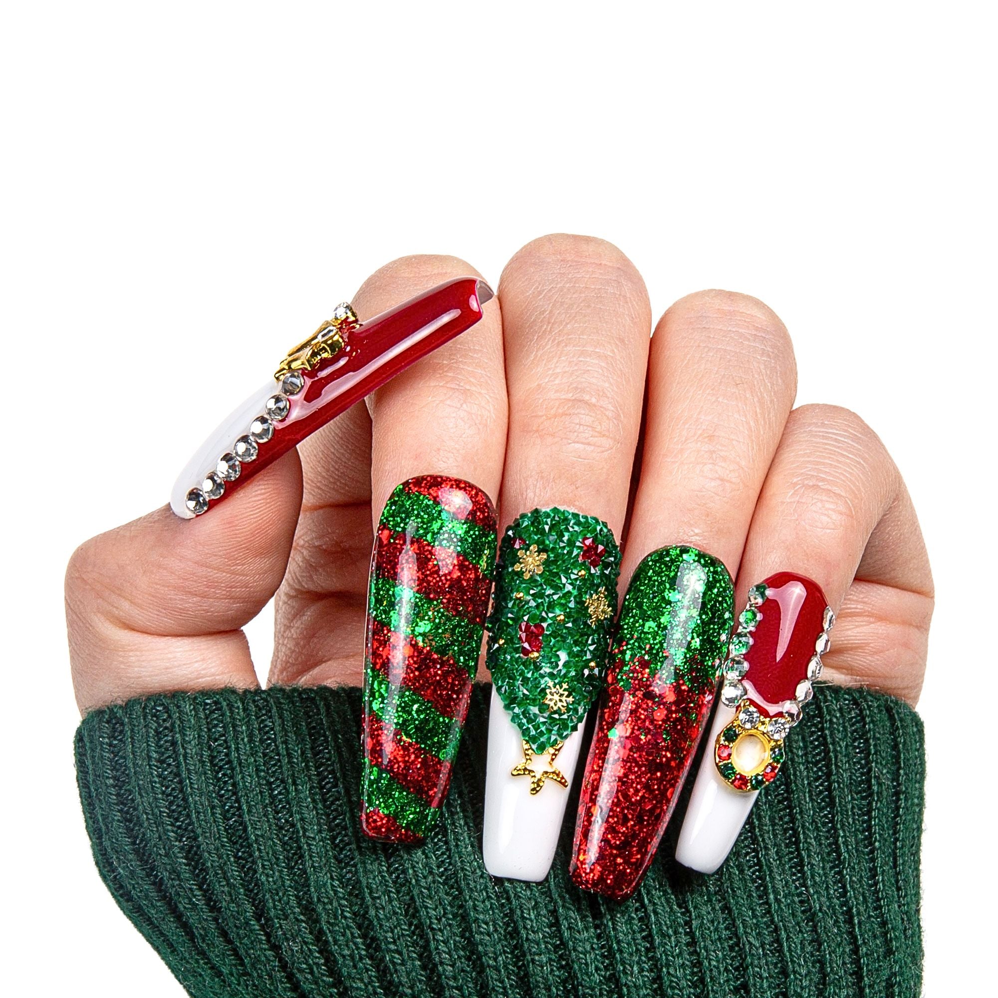 Merry Christmas Handmade Nails H78