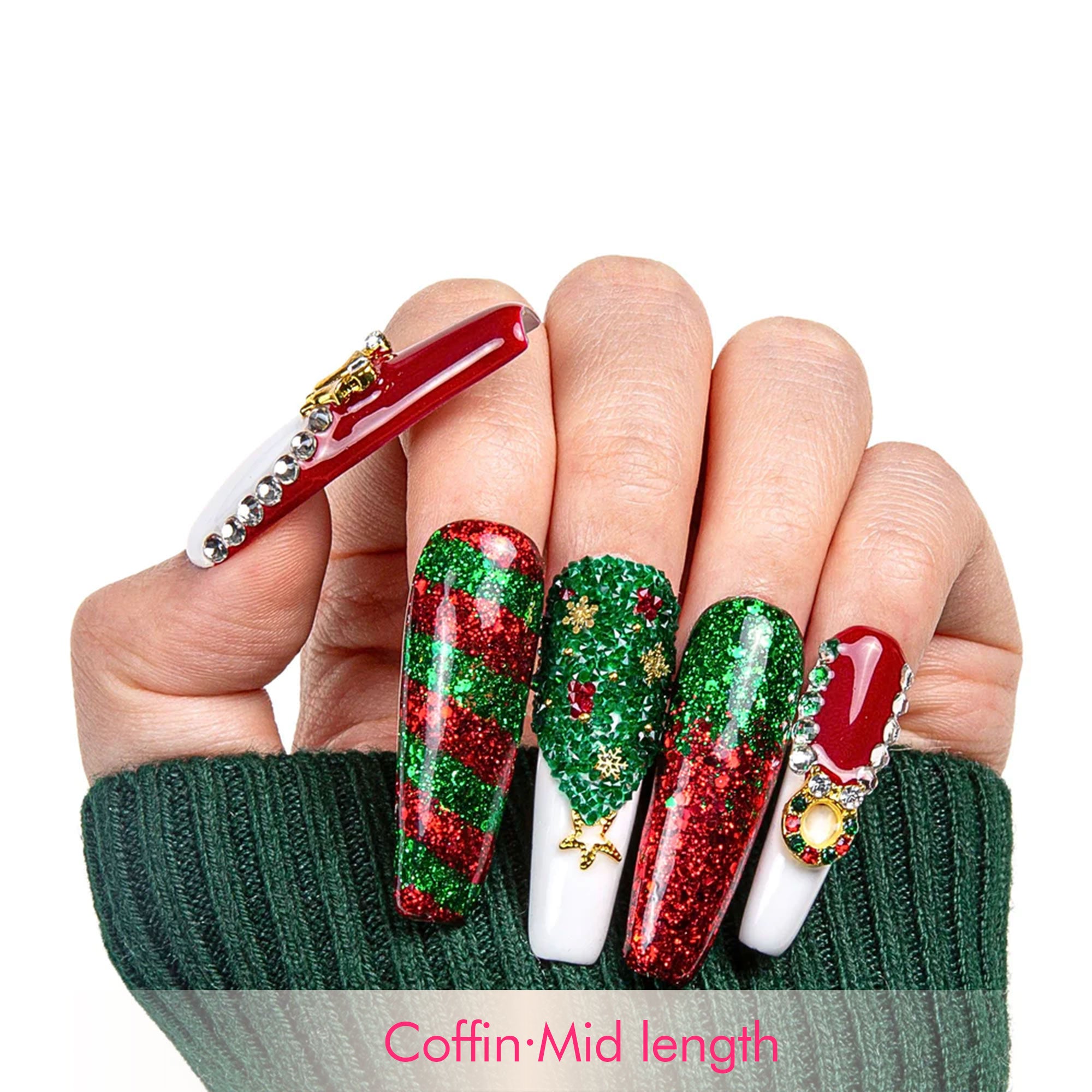 Merry Christmas Handmade Nails H78