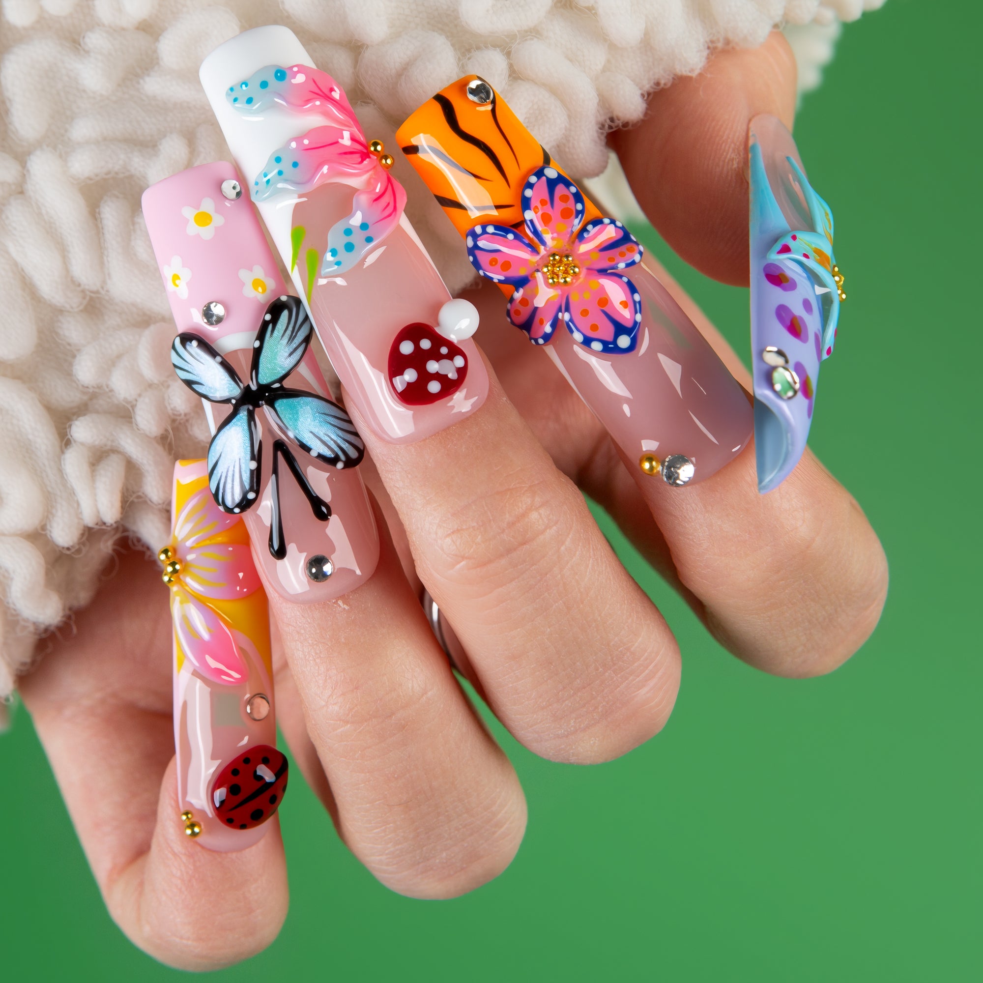 Fairy Garden Handmade Nails H782