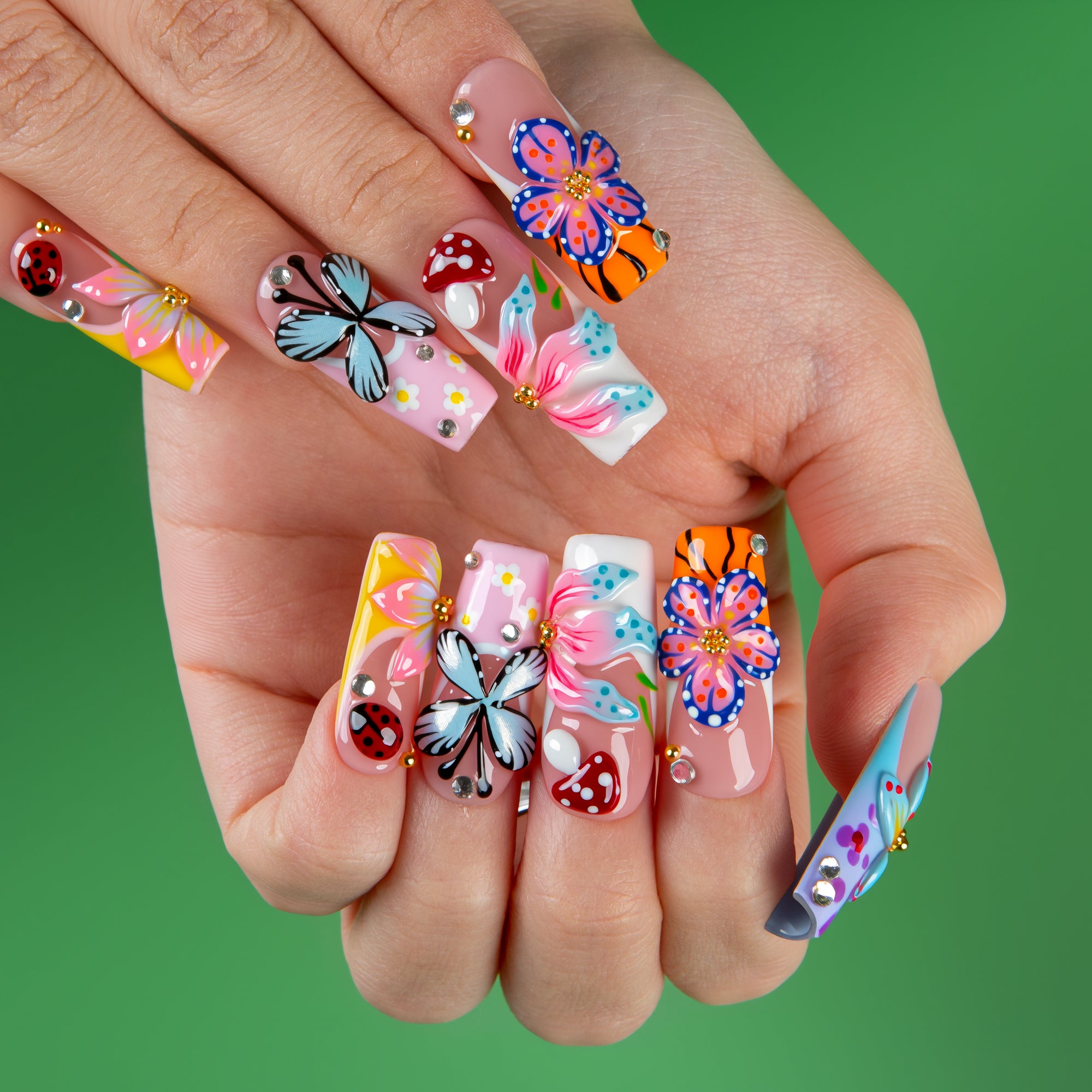 Fairy Garden Handmade Nails H782